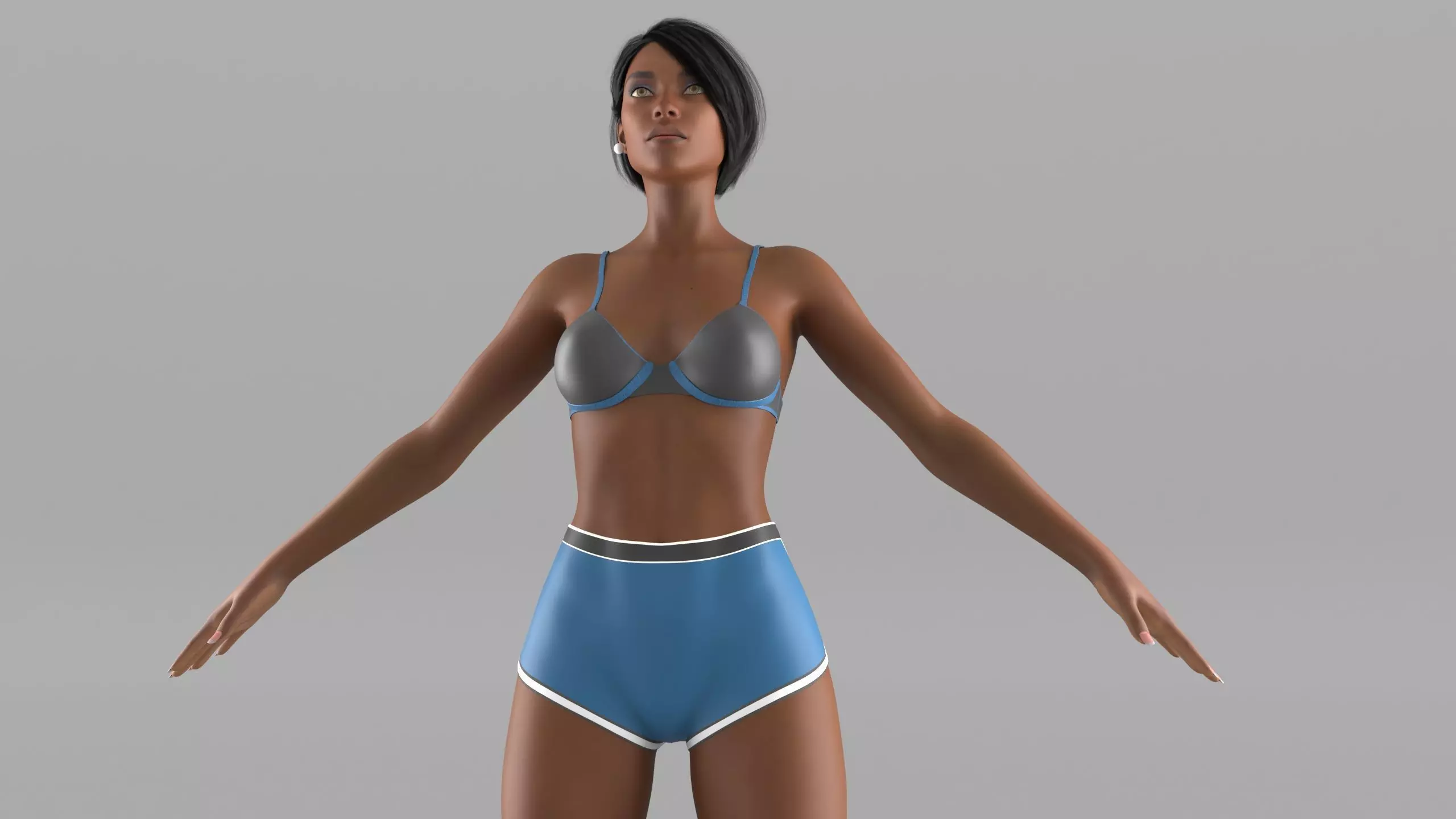 Sexy Girl 3D model  Full Nude Low-poly  Low-poly 3D model_0