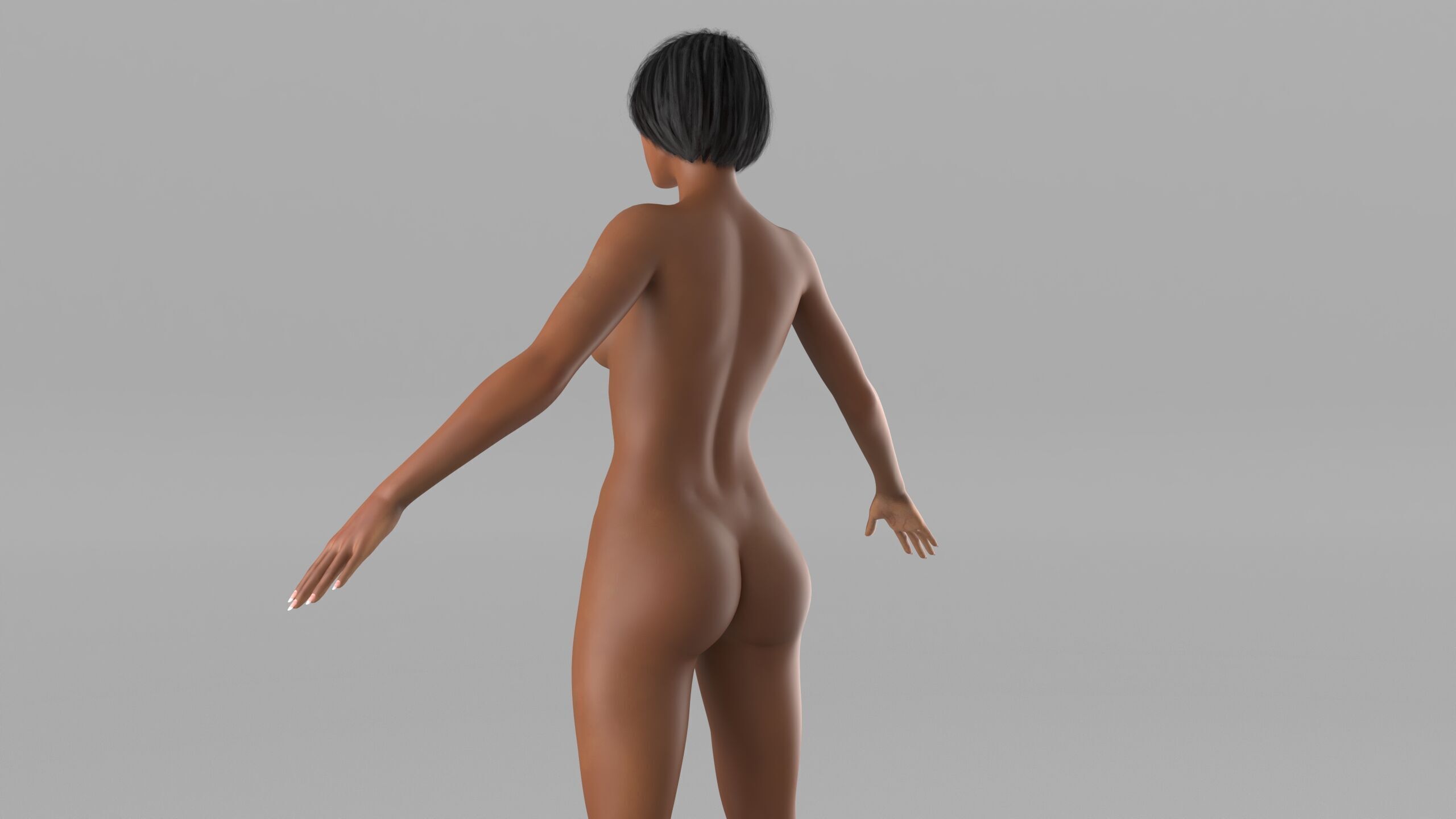 Sexy Girl 3D model  Full Nude Low-poly  Low-poly 3D model_5