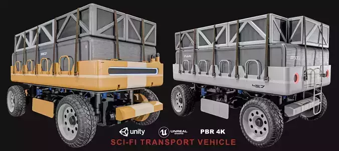 Sci-Fi  Transport Vehicle  Low-poly 3D model