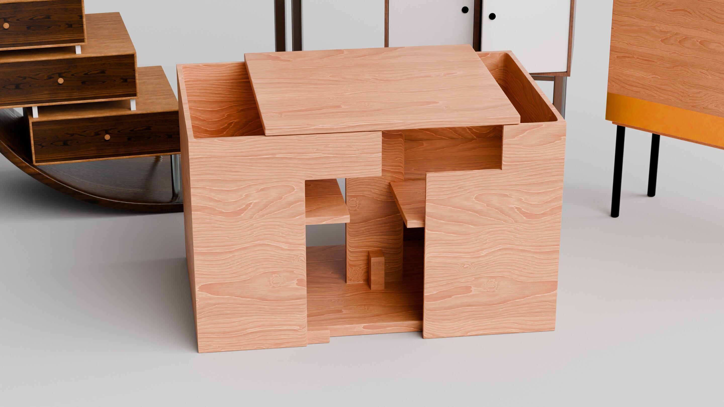 Modern Minimalist Furniture Collection Free low-poly 3D model_2