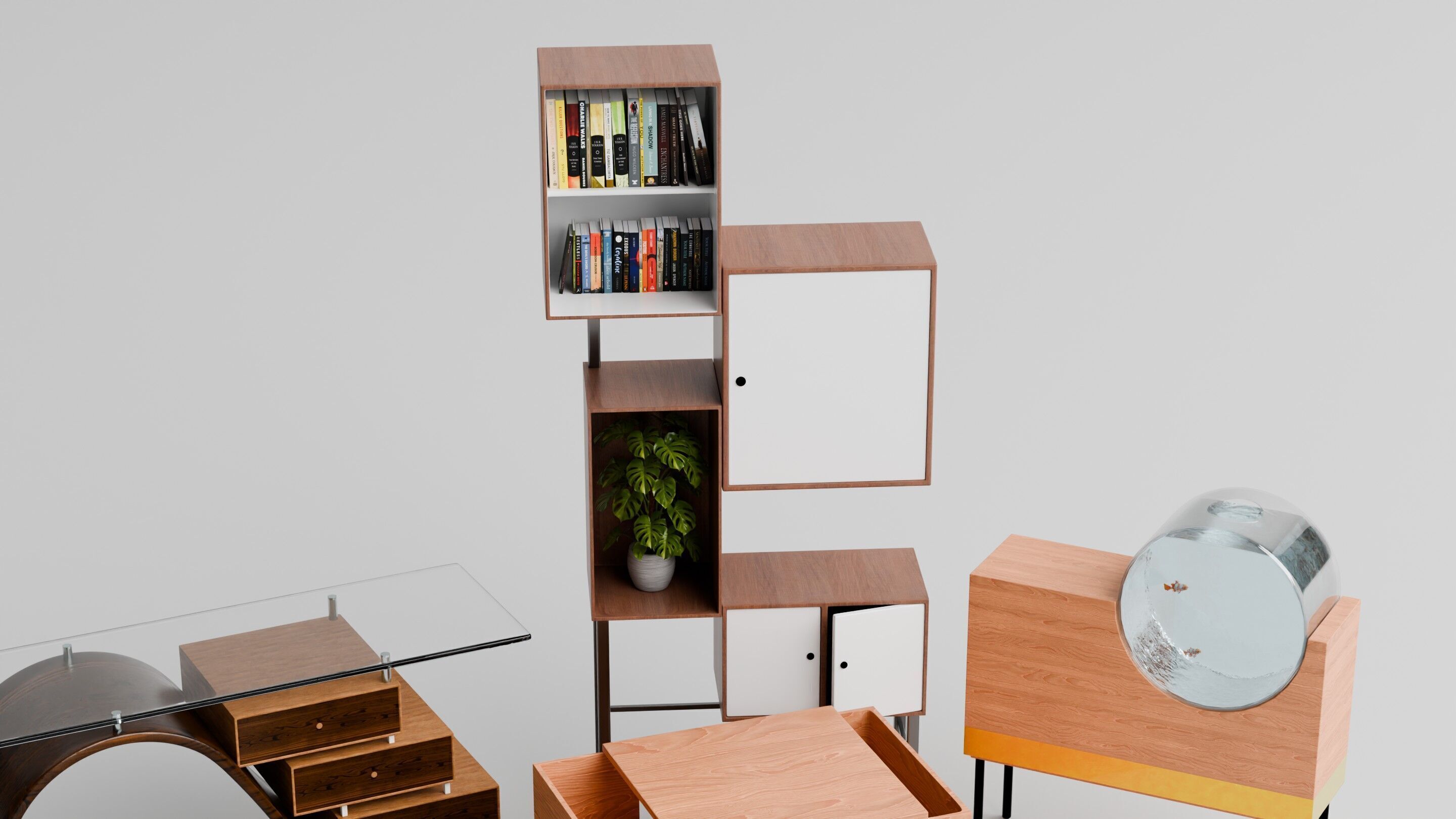 Modern Minimalist Furniture Collection Free low-poly 3D model_4