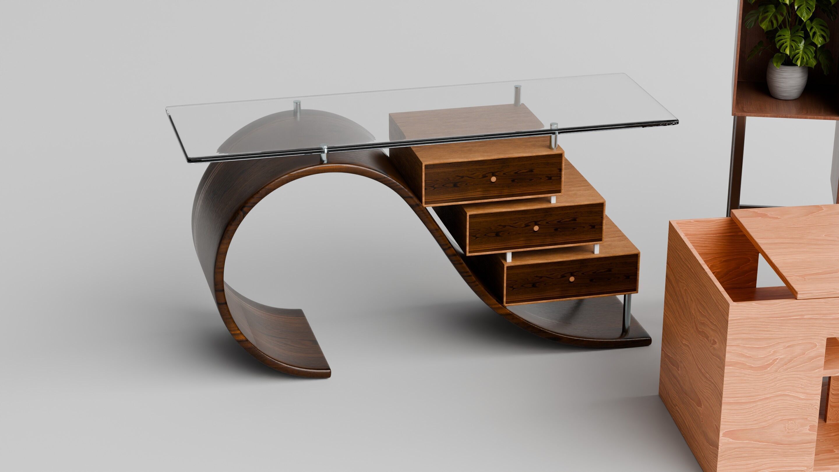 Modern Minimalist Furniture Collection Free low-poly 3D model_1