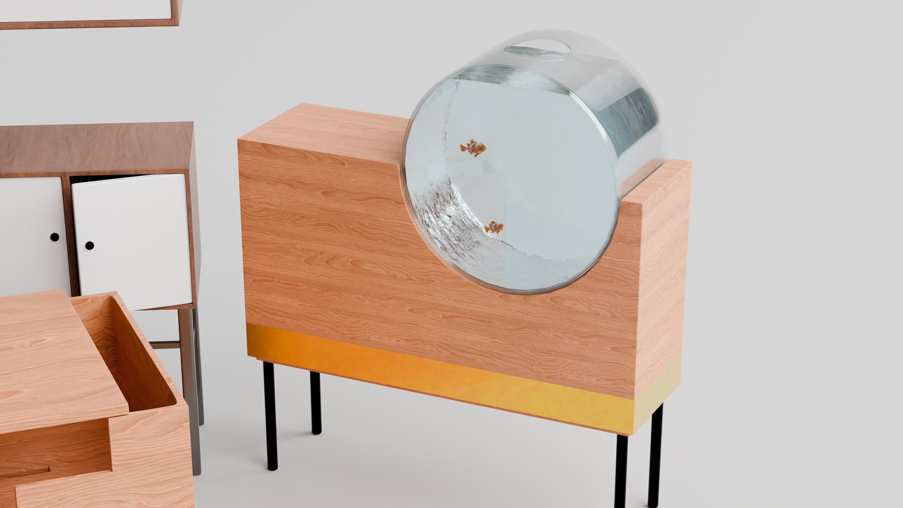 Modern Minimalist Furniture Collection Free low-poly 3D model_3