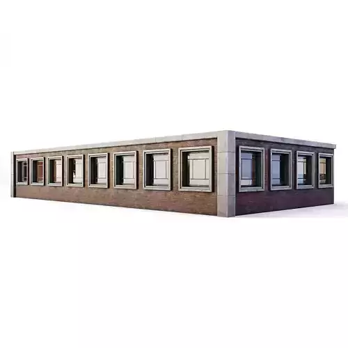 Tenement Building Upper Floor Low-poly 3D model