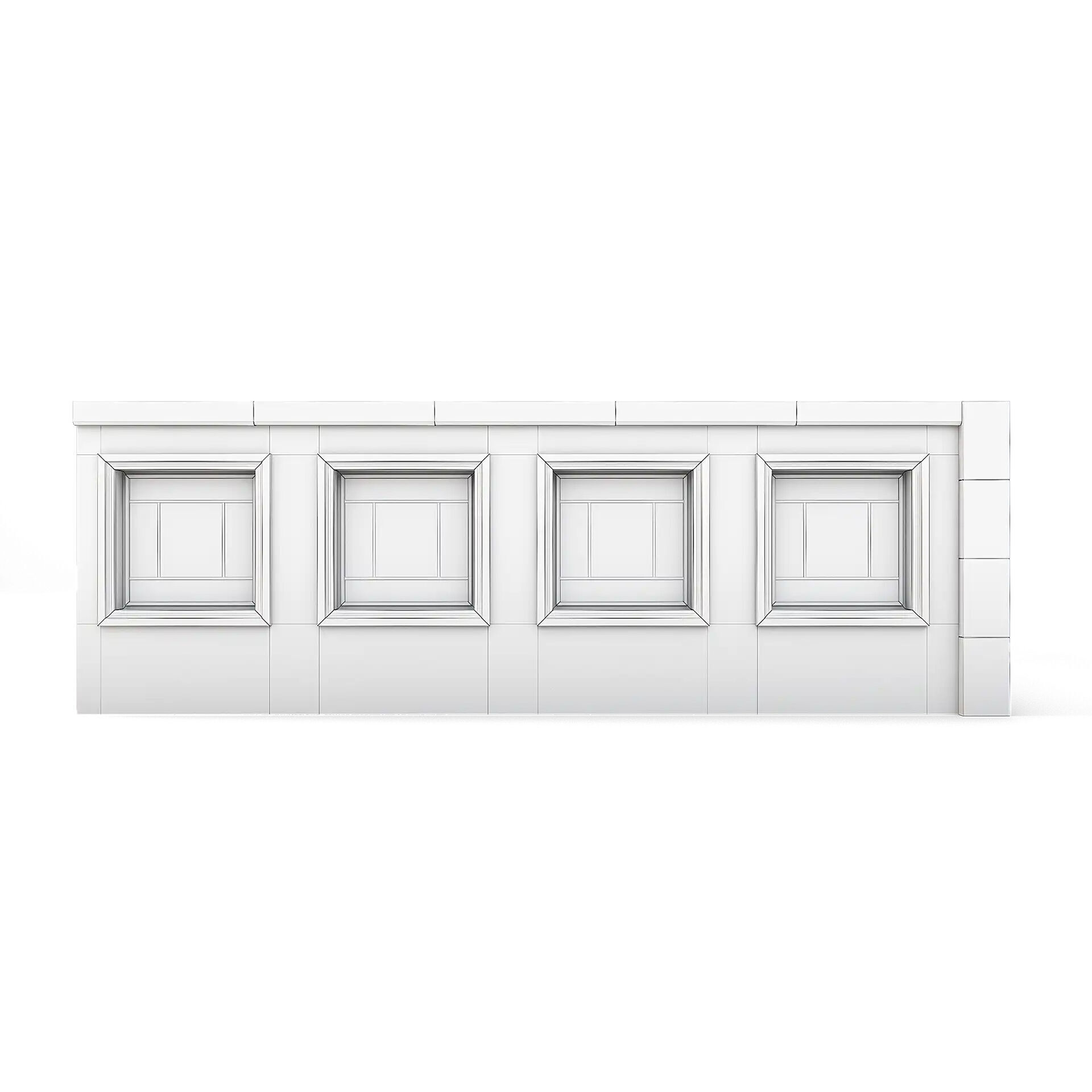 Tenement Building Upper Floor Low-poly 3D model_7