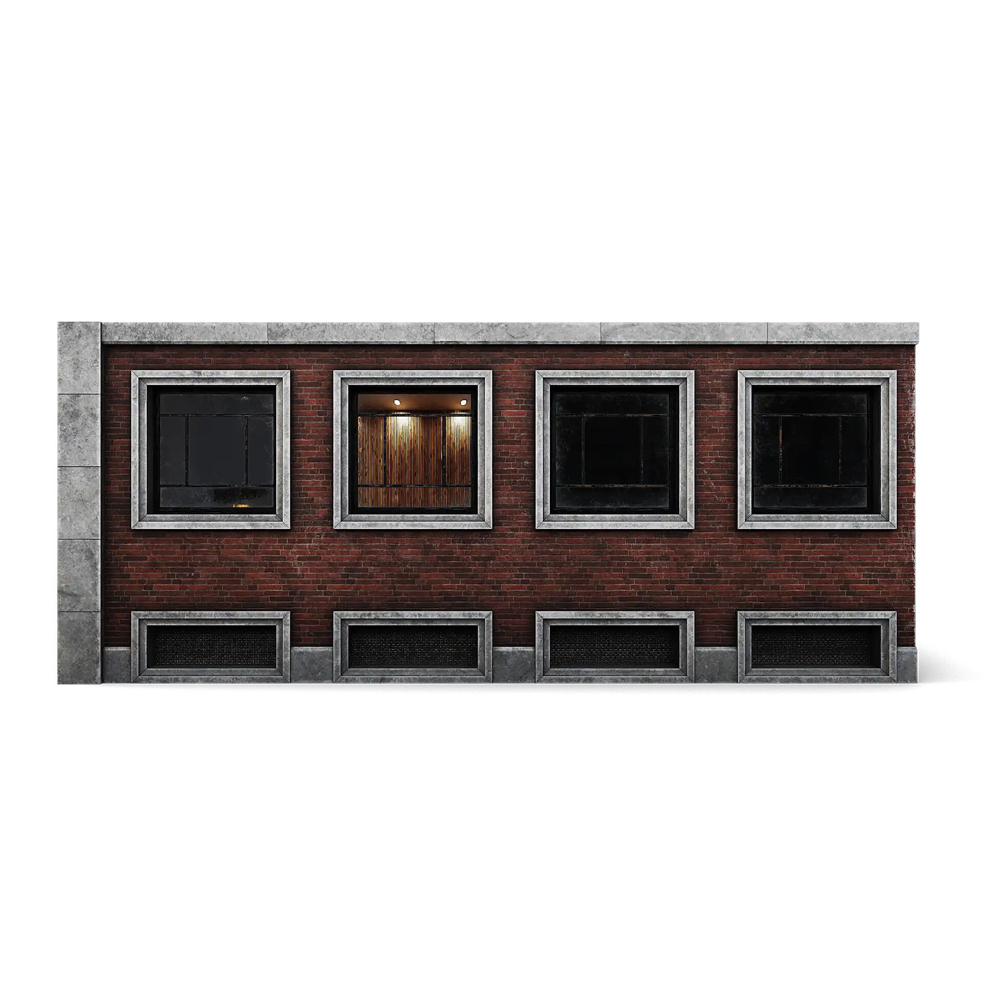 Tenement Building Ground Floor Low-poly 3D model_4