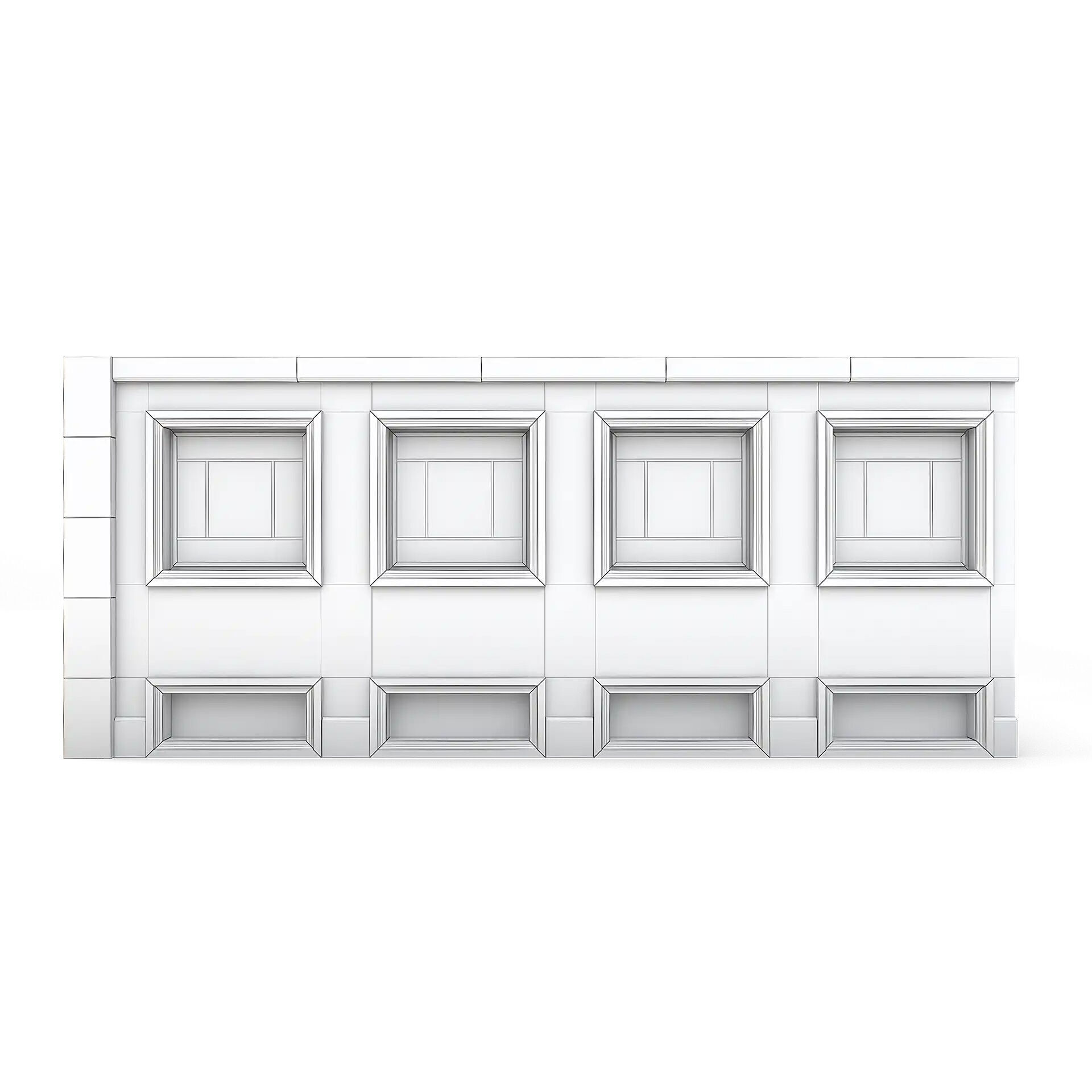 Tenement Building Ground Floor Low-poly 3D model_5