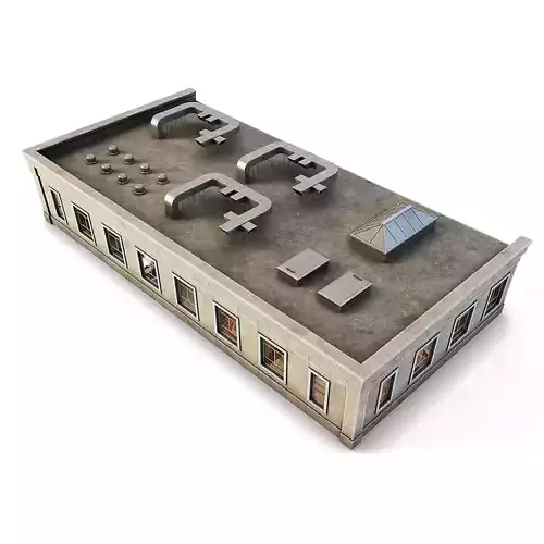 Tenement Building Roof Floor Low-poly 3D model