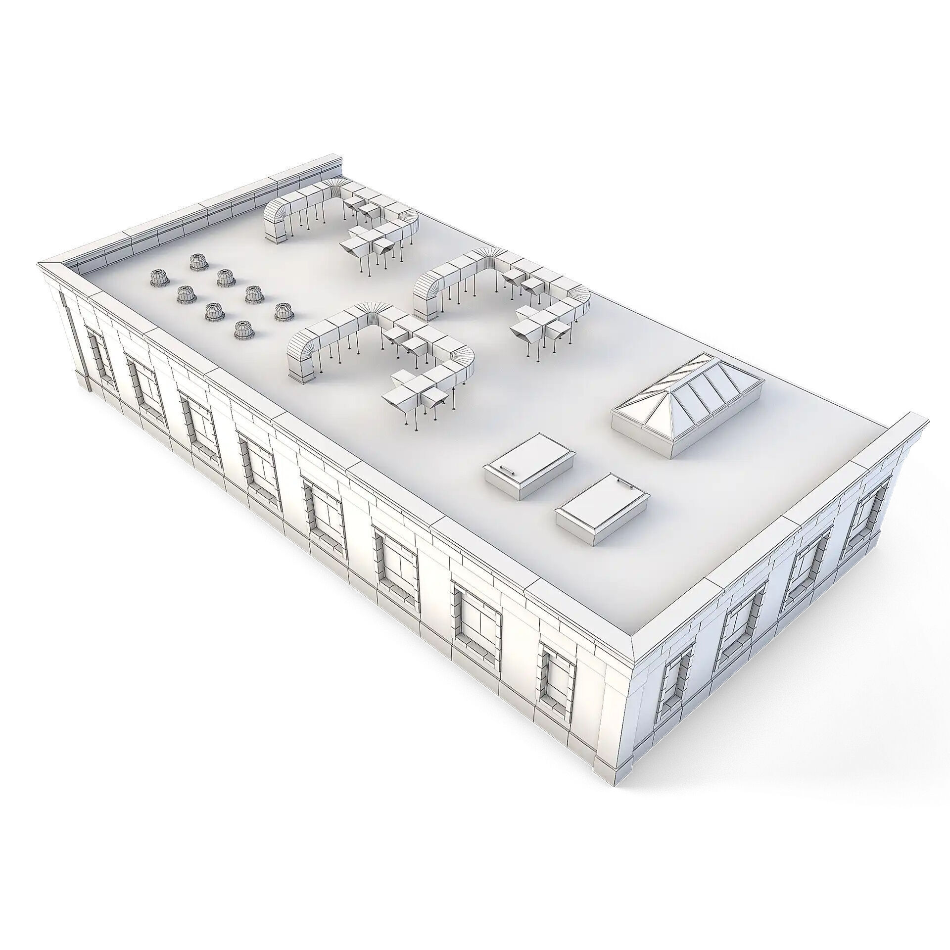 Tenement Building Roof Floor Low-poly 3D model_7