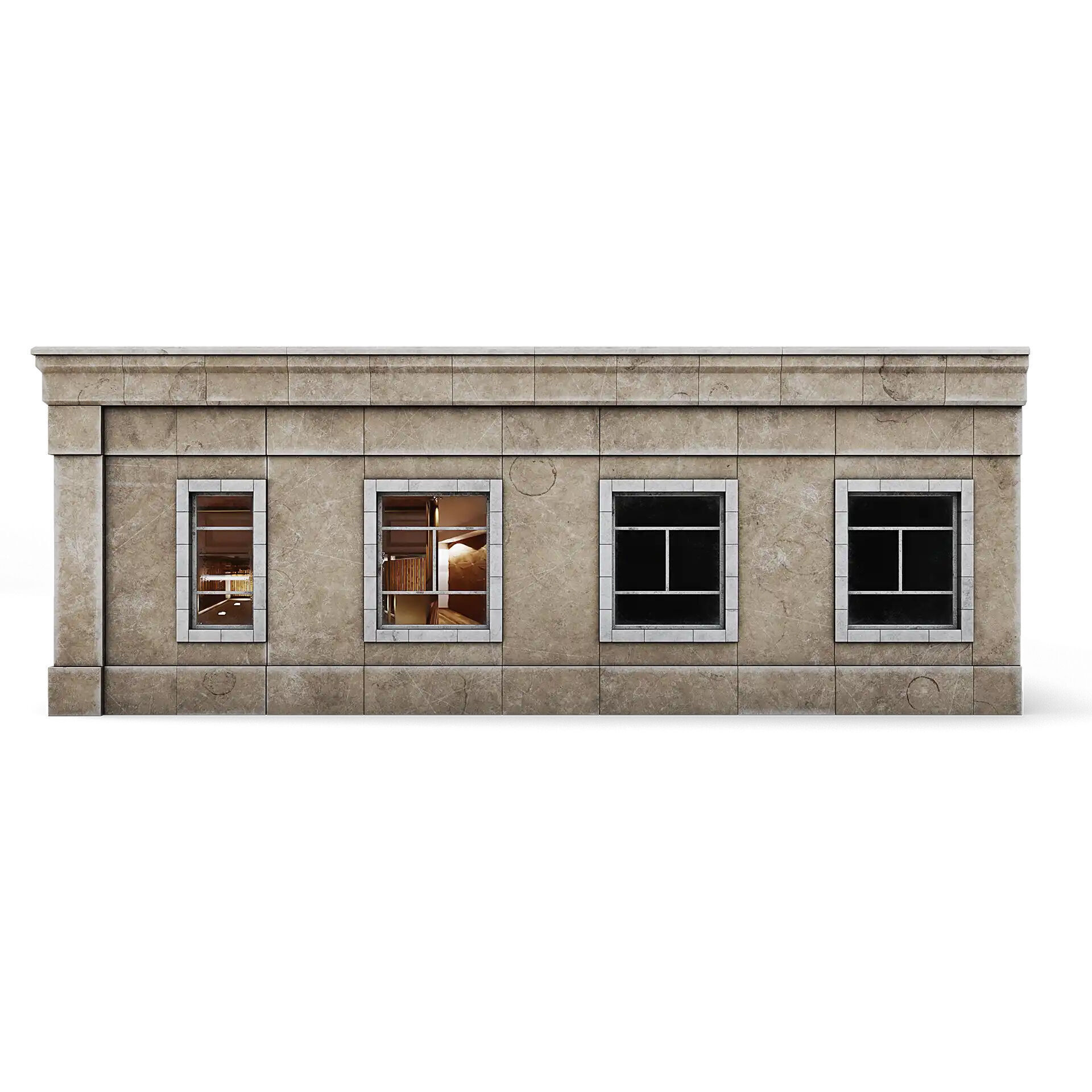 Tenement Building Roof Floor Low-poly 3D model_5