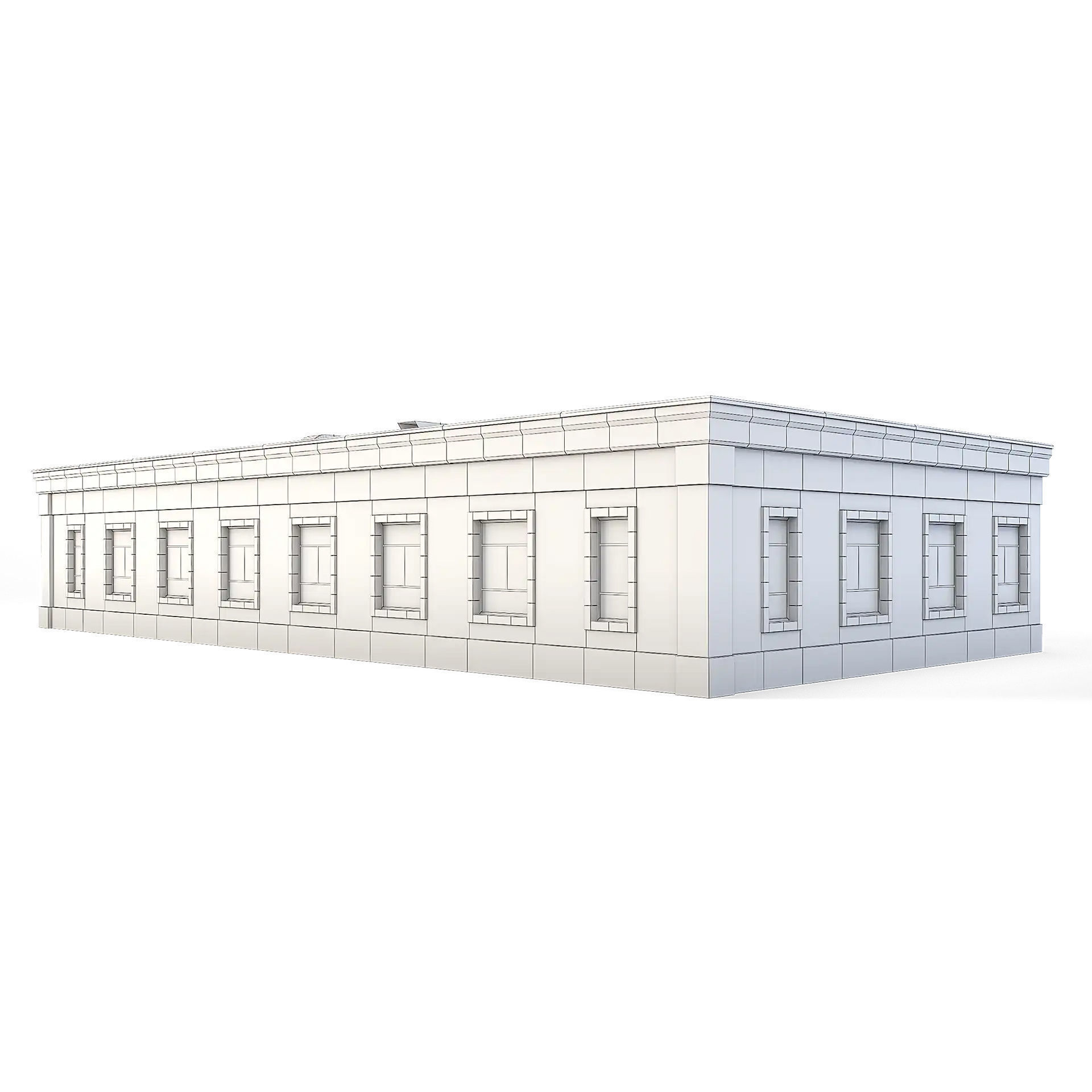 Tenement Building Roof Floor Low-poly 3D model_2