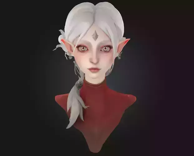 Ethereal Elf Portrait  Grace and Mystery in Every Line 3D model