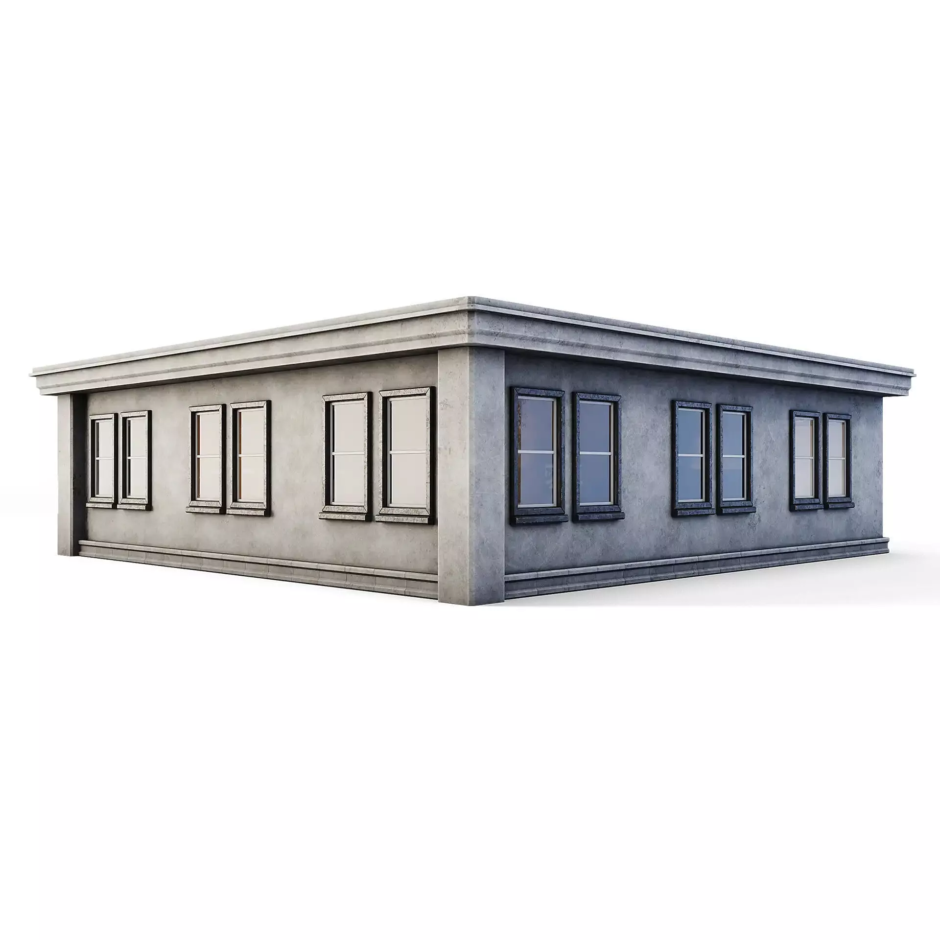 Tenement Building Upper Floor Low-poly 3D model_0