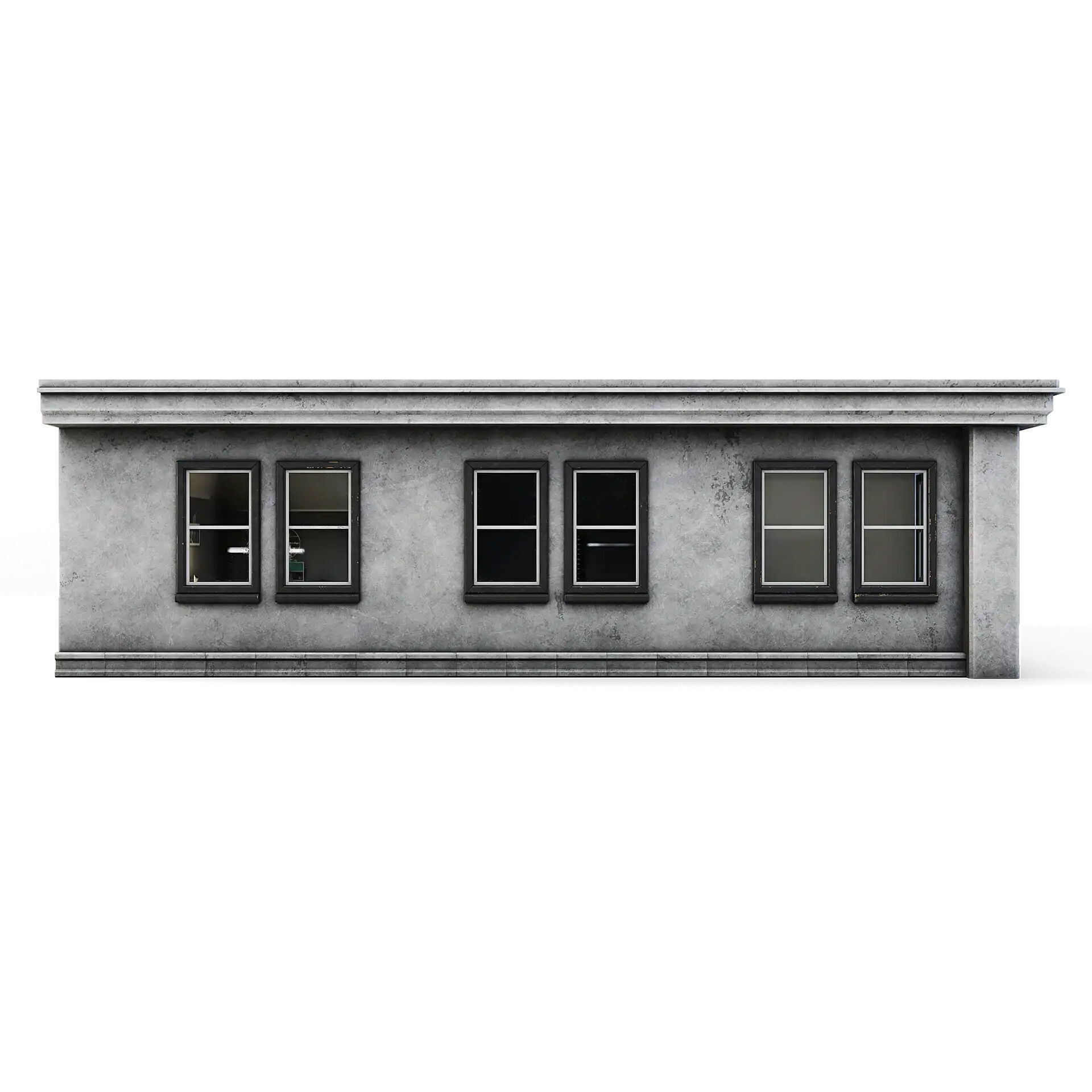 Tenement Building Upper Floor Low-poly 3D model_6