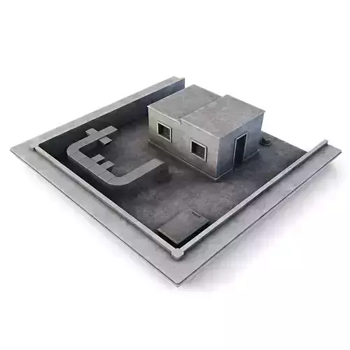 Tenement Building Roof Floor Low-poly 3D model