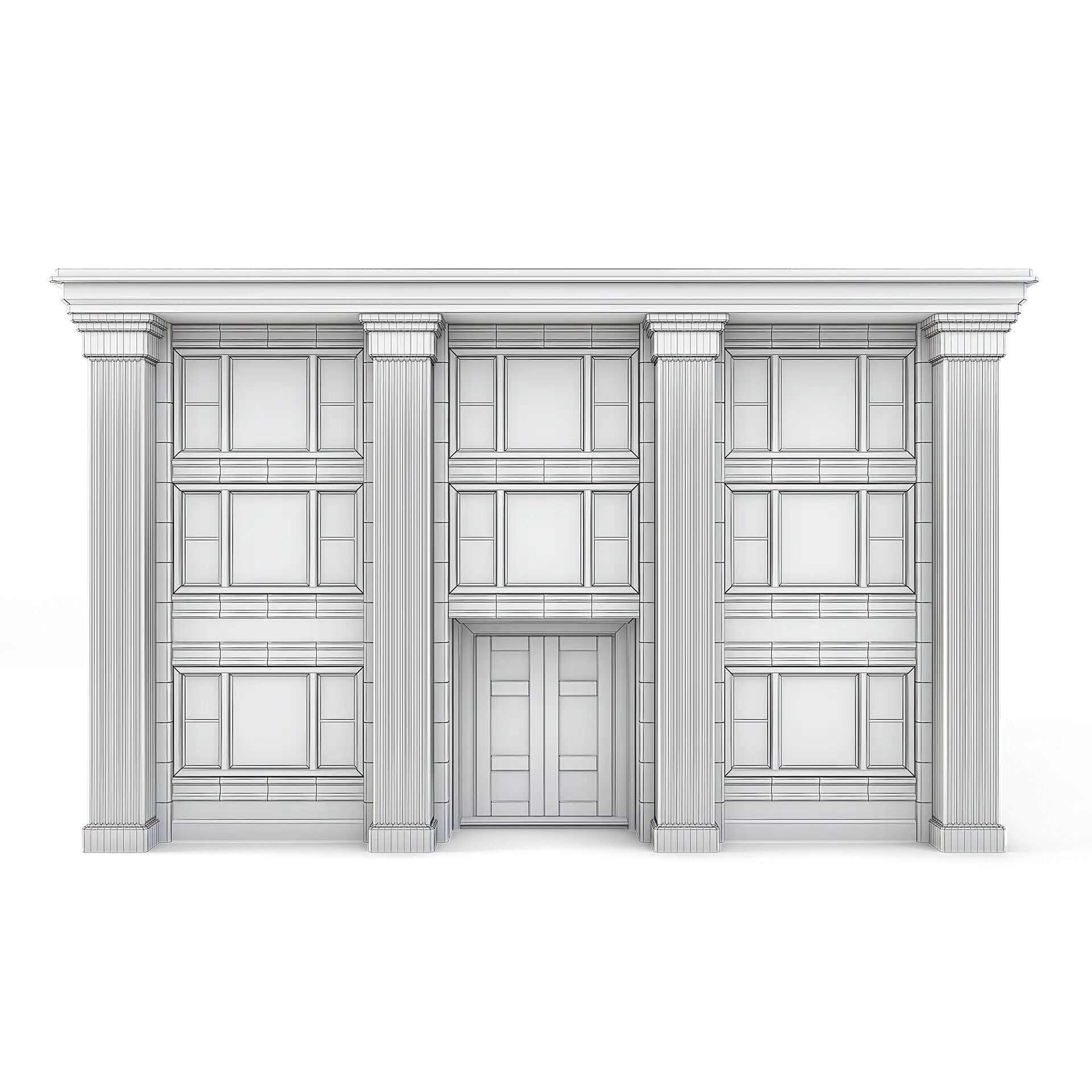 Tenement Building Ground Floor Low-poly 3D model_3