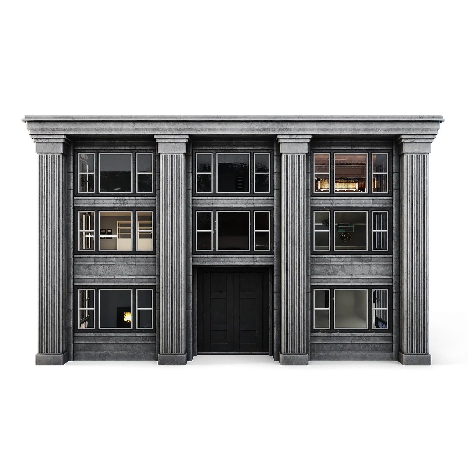 Tenement Building Ground Floor Low-poly 3D model_2