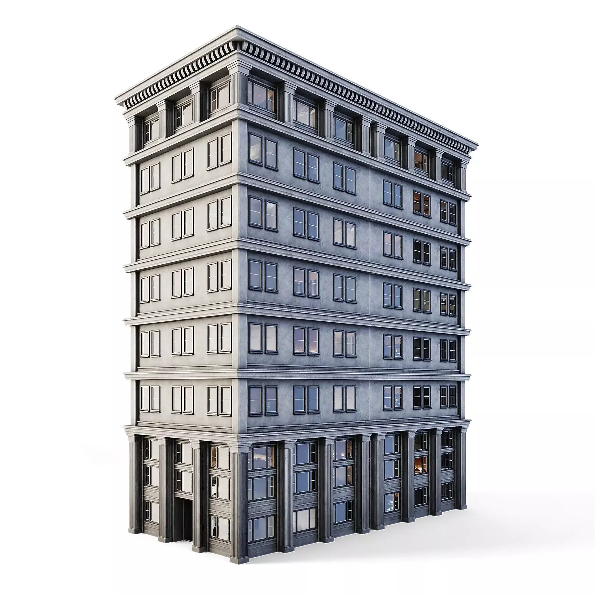 Tenement Building Low-poly 3D model_0