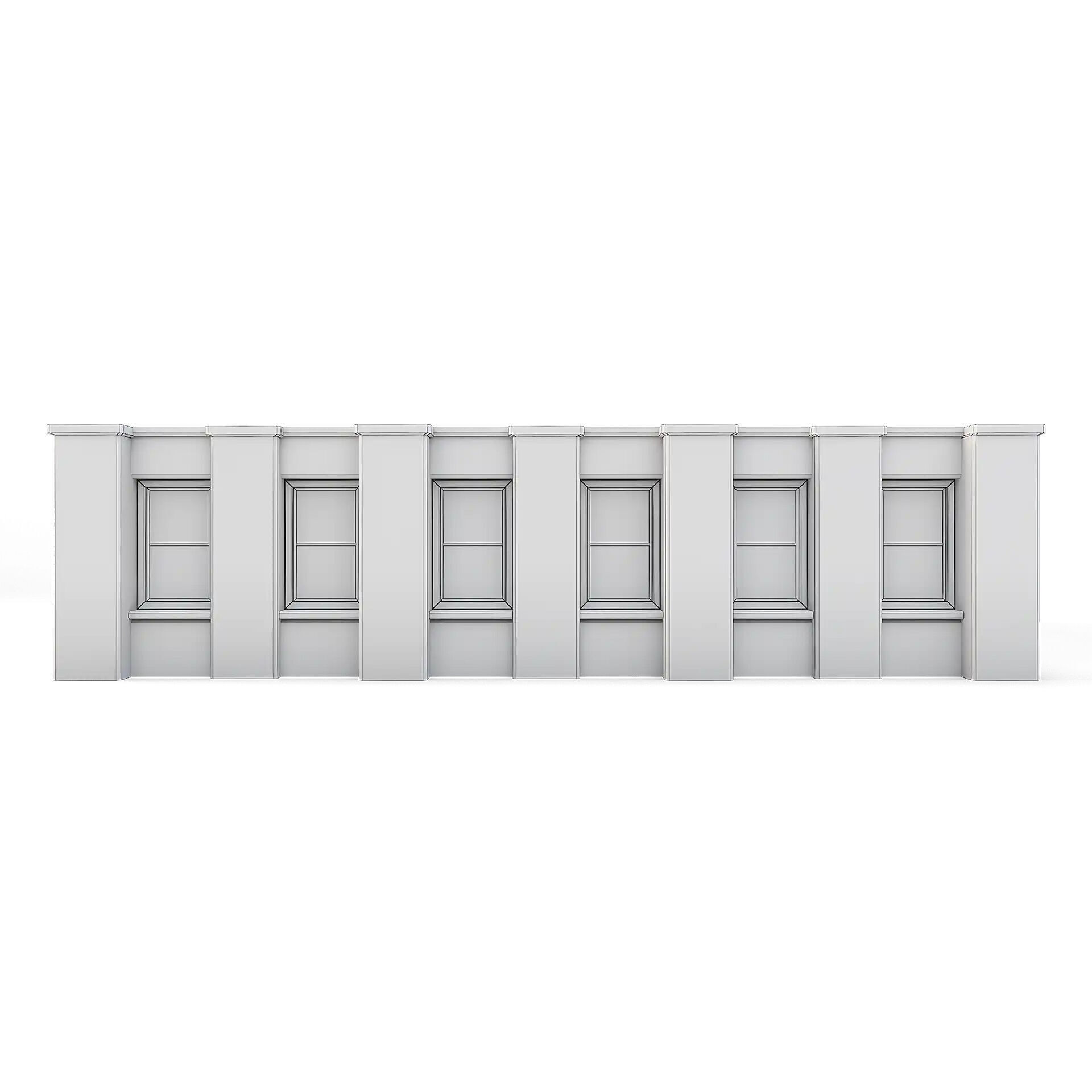 Tenement Building Upper Floor Low-poly 3D model_3