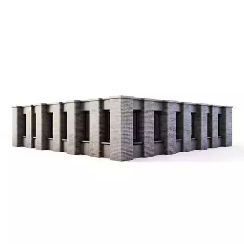 Tenement Building Upper Floor Low-poly 3D model