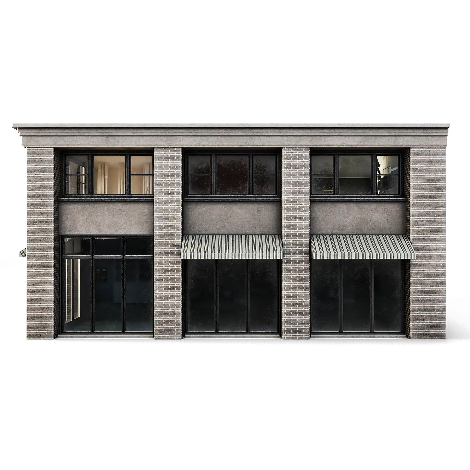 Tenement Building Ground Floor Low-poly 3D model_4