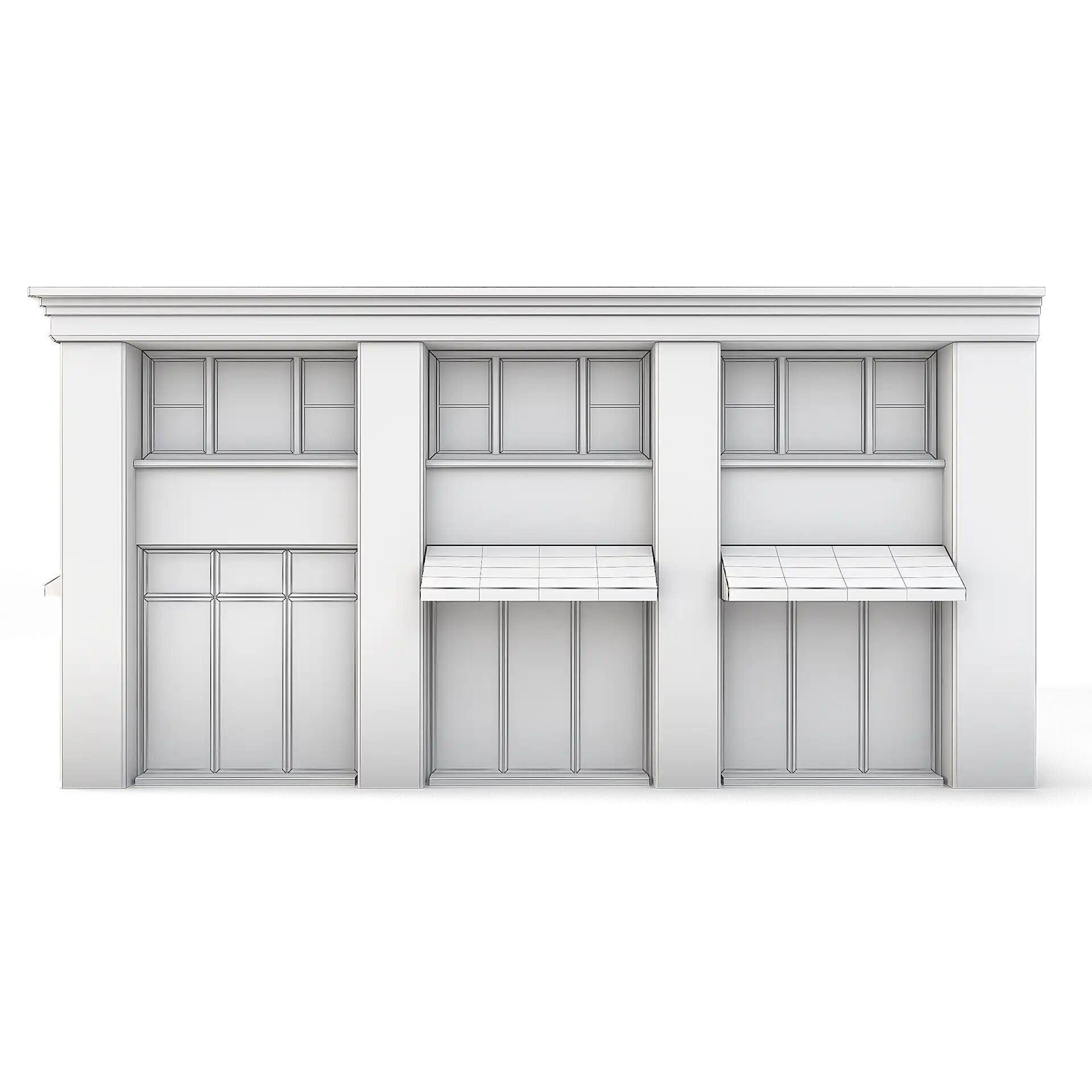 Tenement Building Ground Floor Low-poly 3D model_5