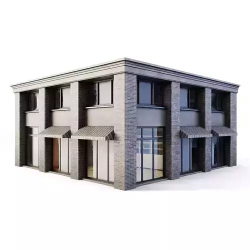 Tenement Building Ground Floor Low-poly 3D model