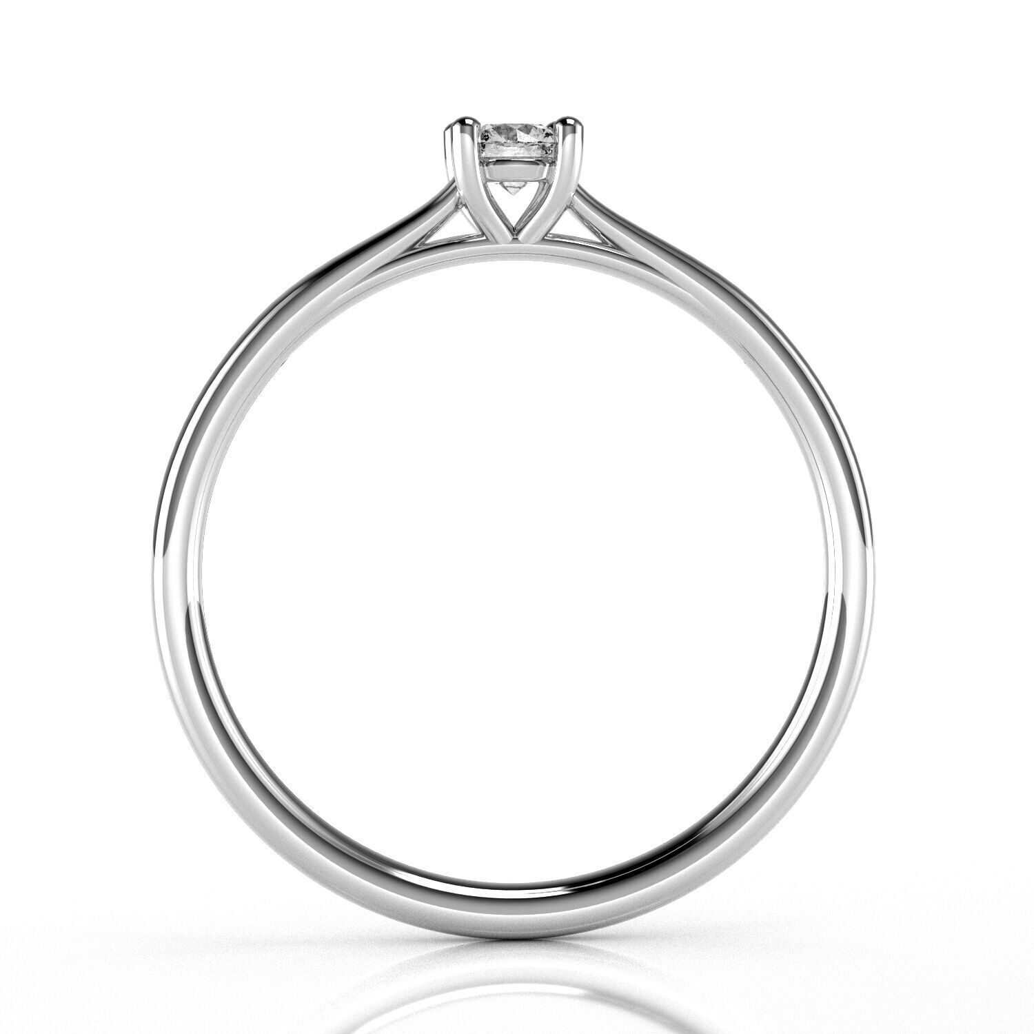 Classic Shoulder Solitaire Ring - Round 3 mm - 10 carat points 3D print model_1