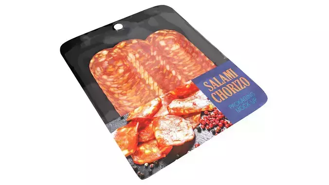 Salami Chorizo slices with packaging