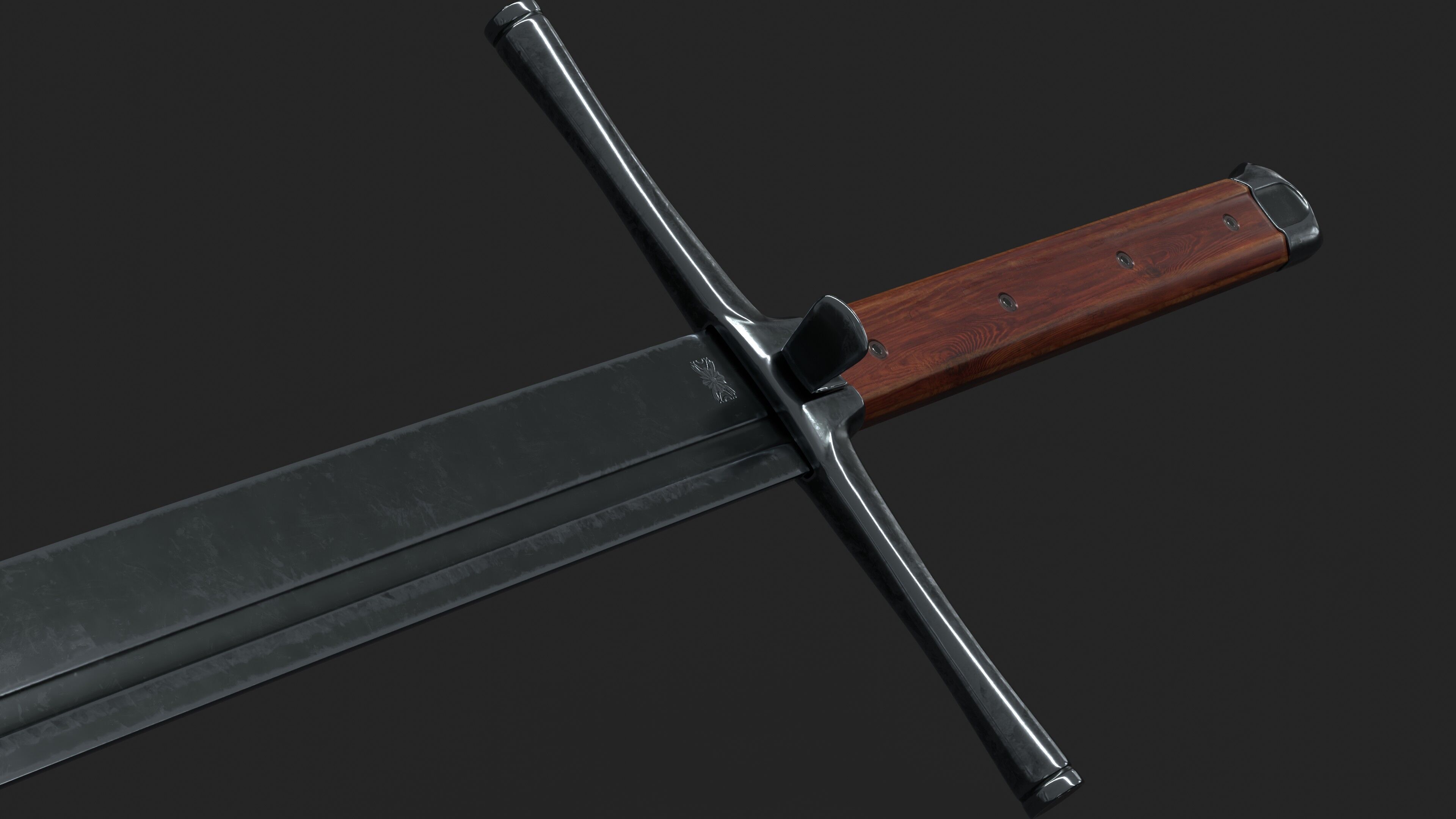 Kriegsmesser Sword Low-poly 3D model_10