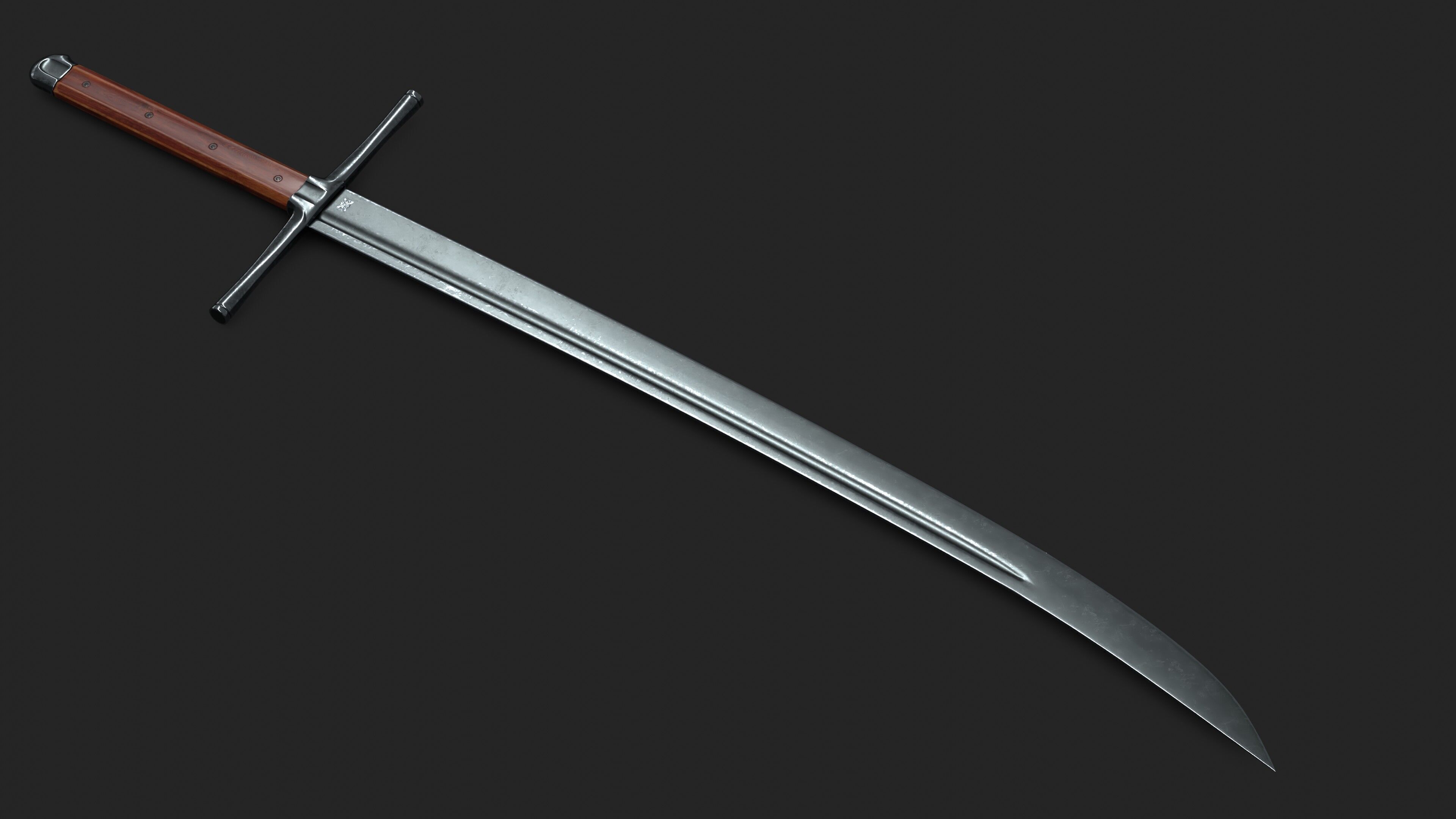 Kriegsmesser Sword Low-poly 3D model_3