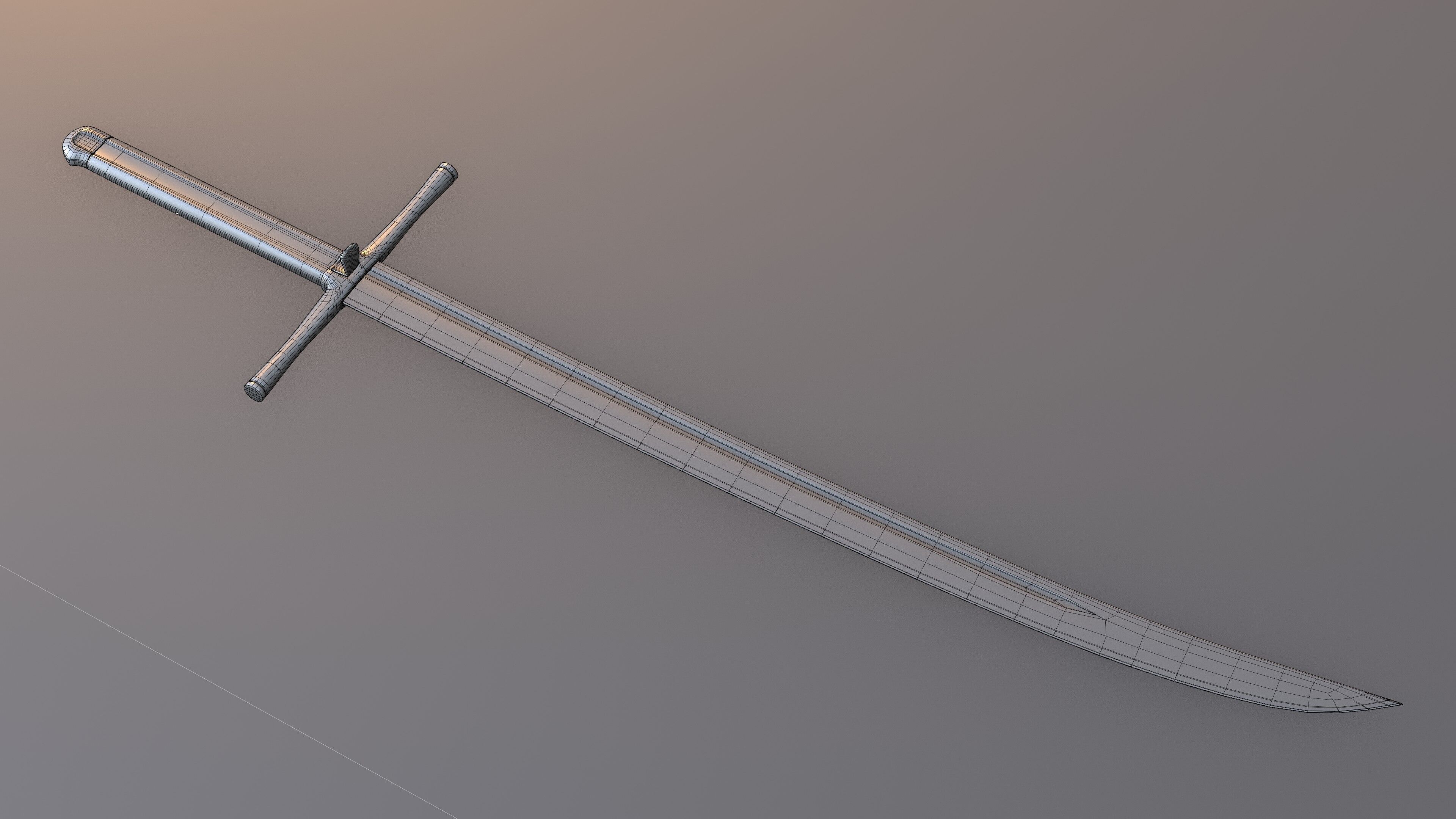 Kriegsmesser Sword Low-poly 3D model_12