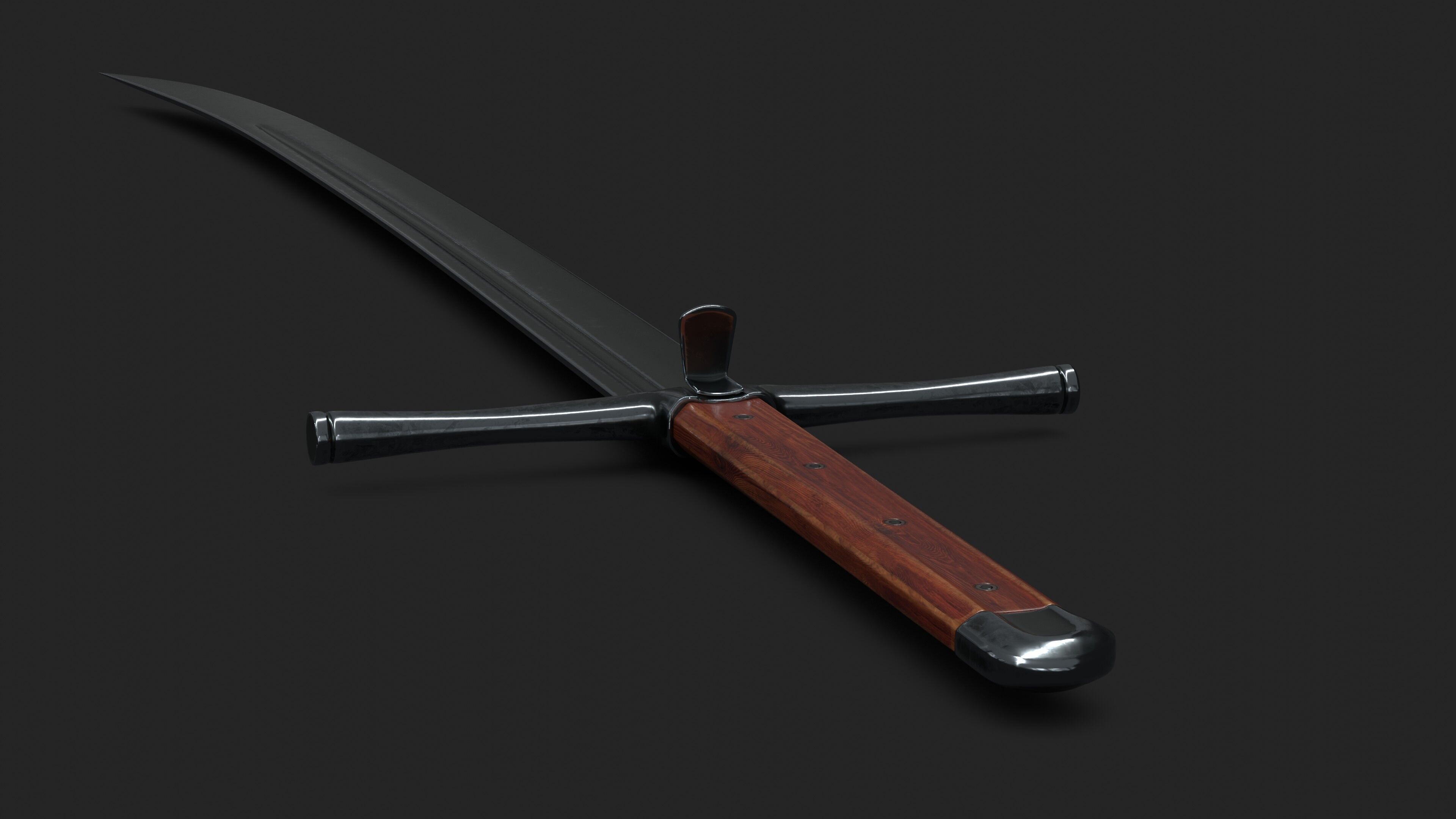 Kriegsmesser Sword Low-poly 3D model_6