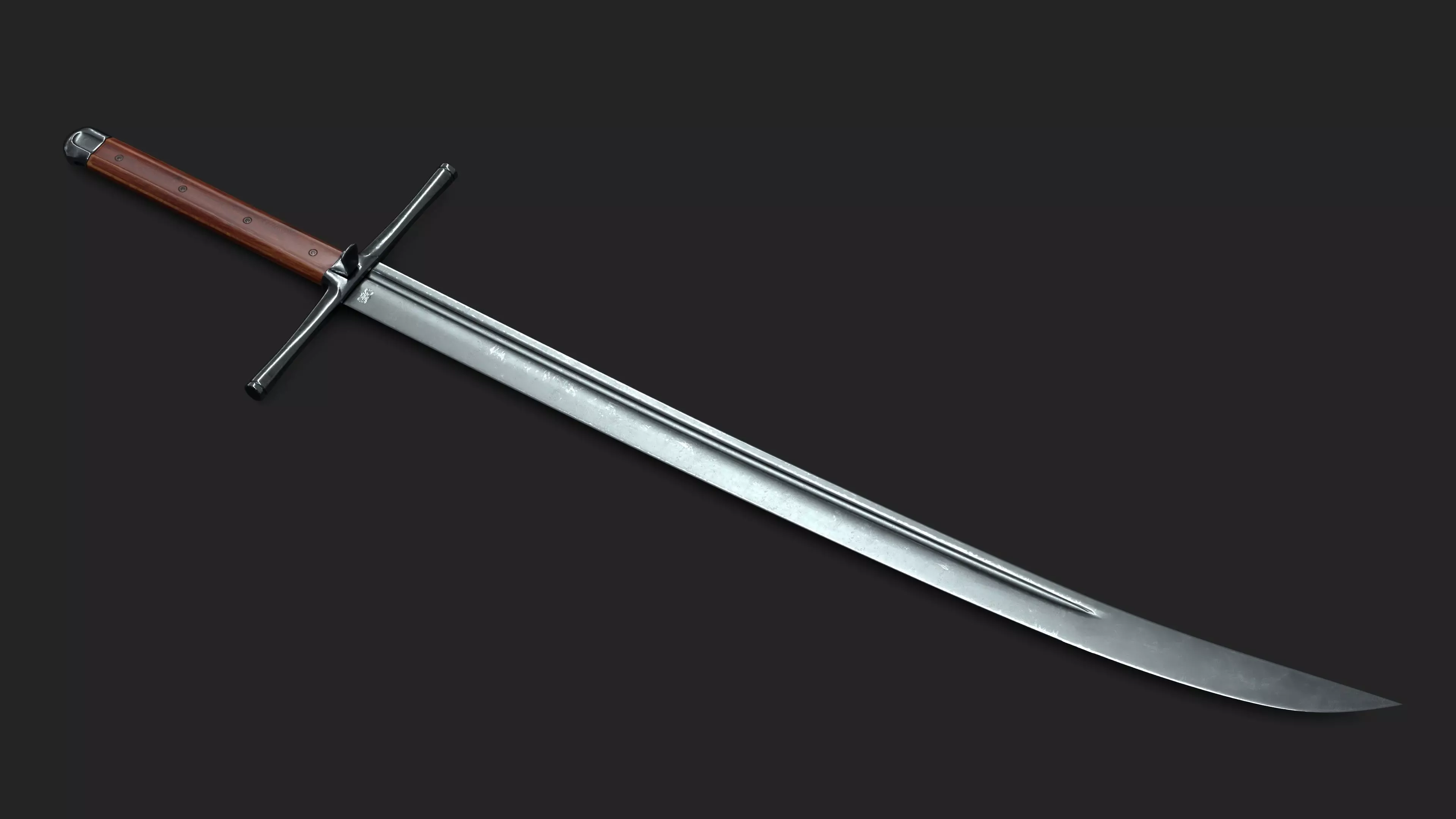 Kriegsmesser Sword Low-poly 3D model_0