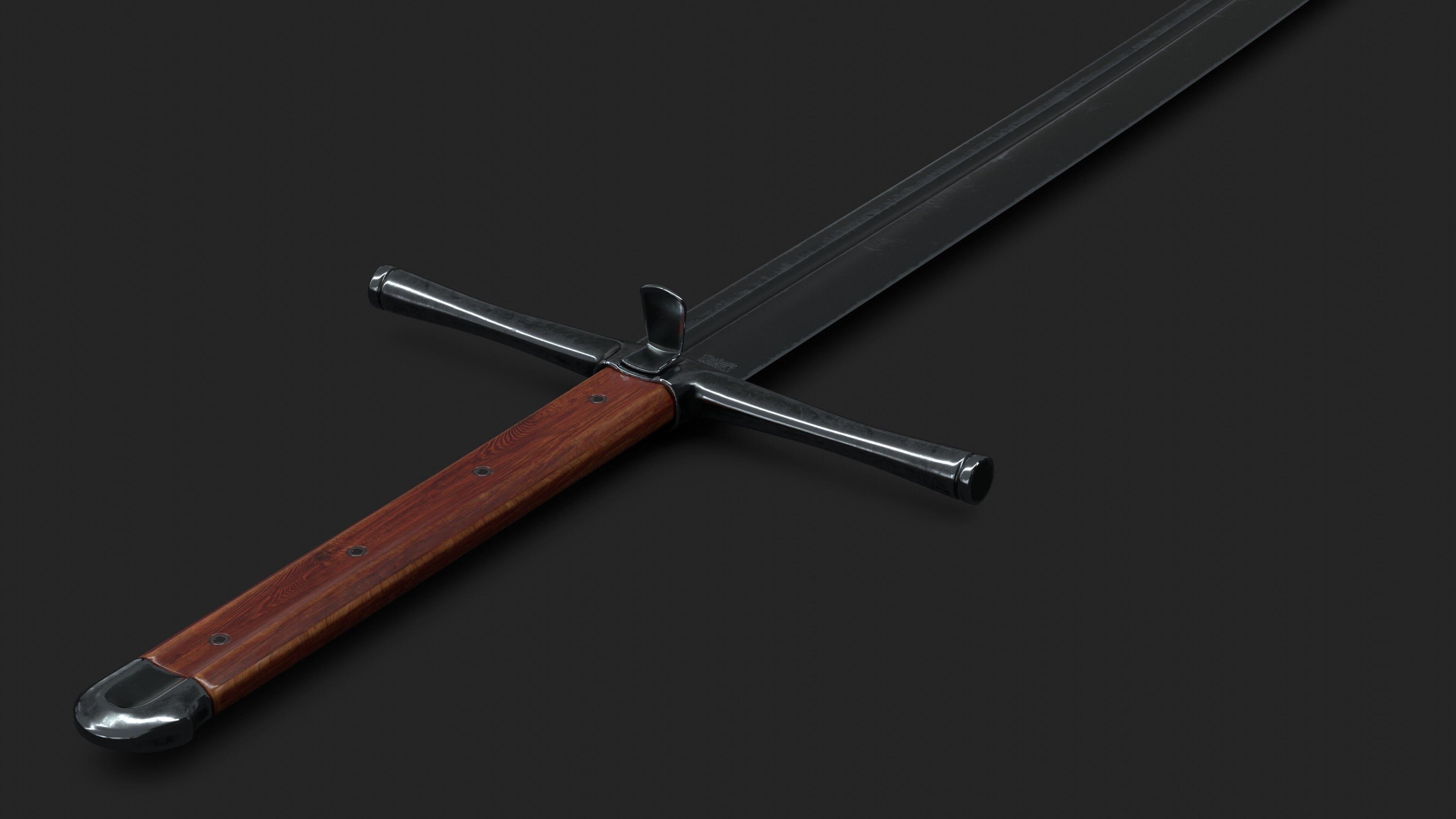 Kriegsmesser Sword Low-poly 3D model_5