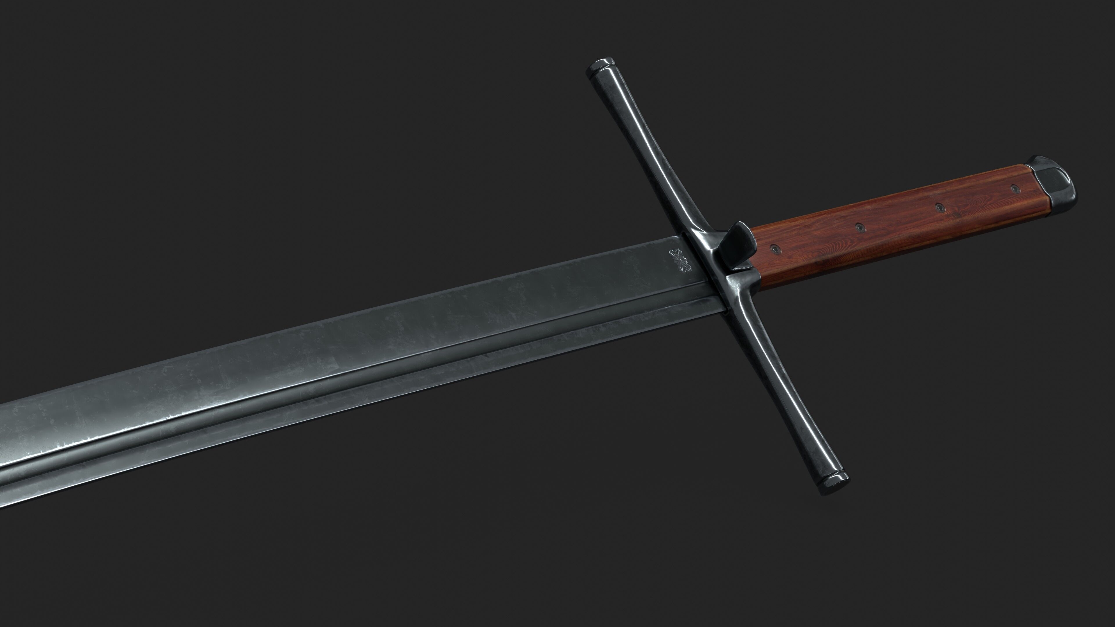 Kriegsmesser Sword Low-poly 3D model_8