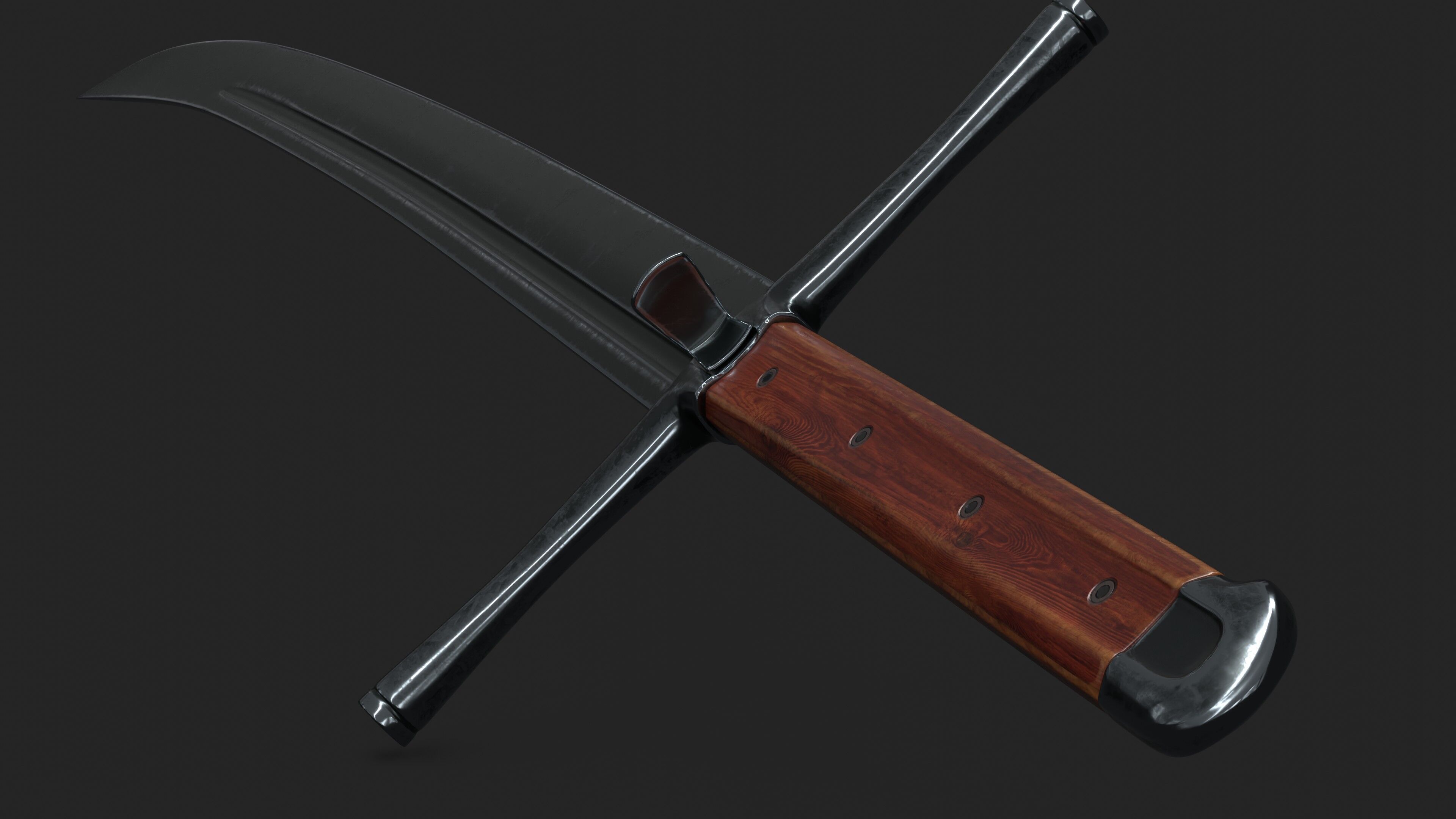 Kriegsmesser Sword Low-poly 3D model_7