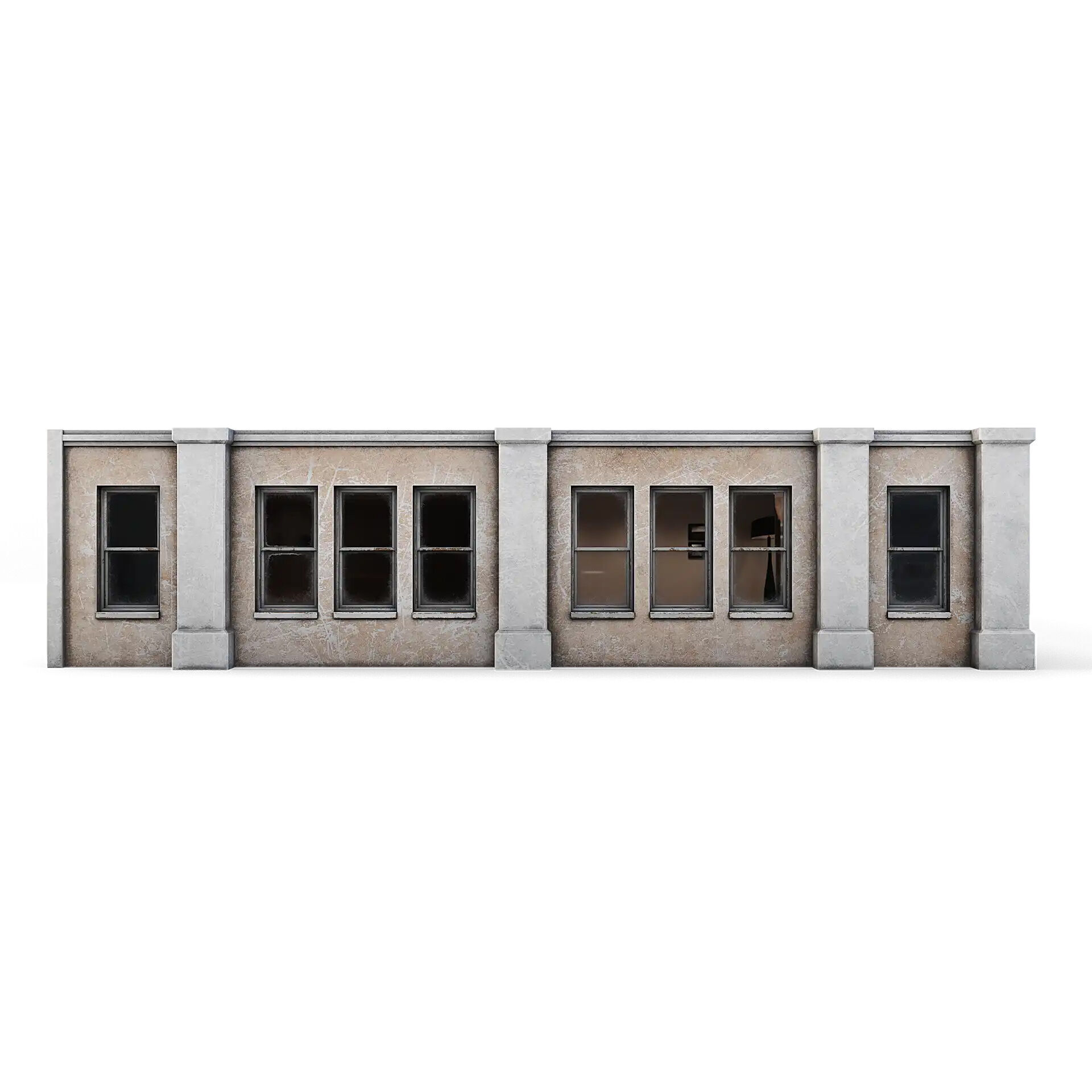 Tenement Building Upper Floor Low-poly 3D model_6