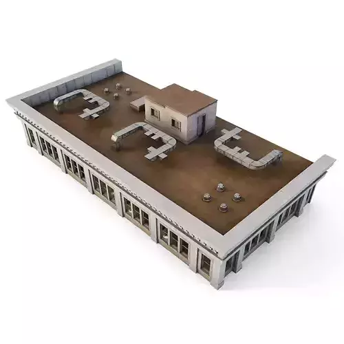 Tenement Building Roof Floor Low-poly 3D model