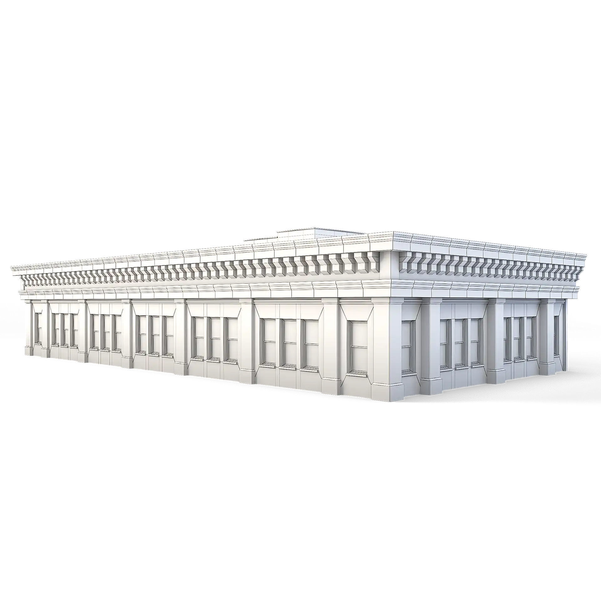 Tenement Building Roof Floor Low-poly 3D model_2