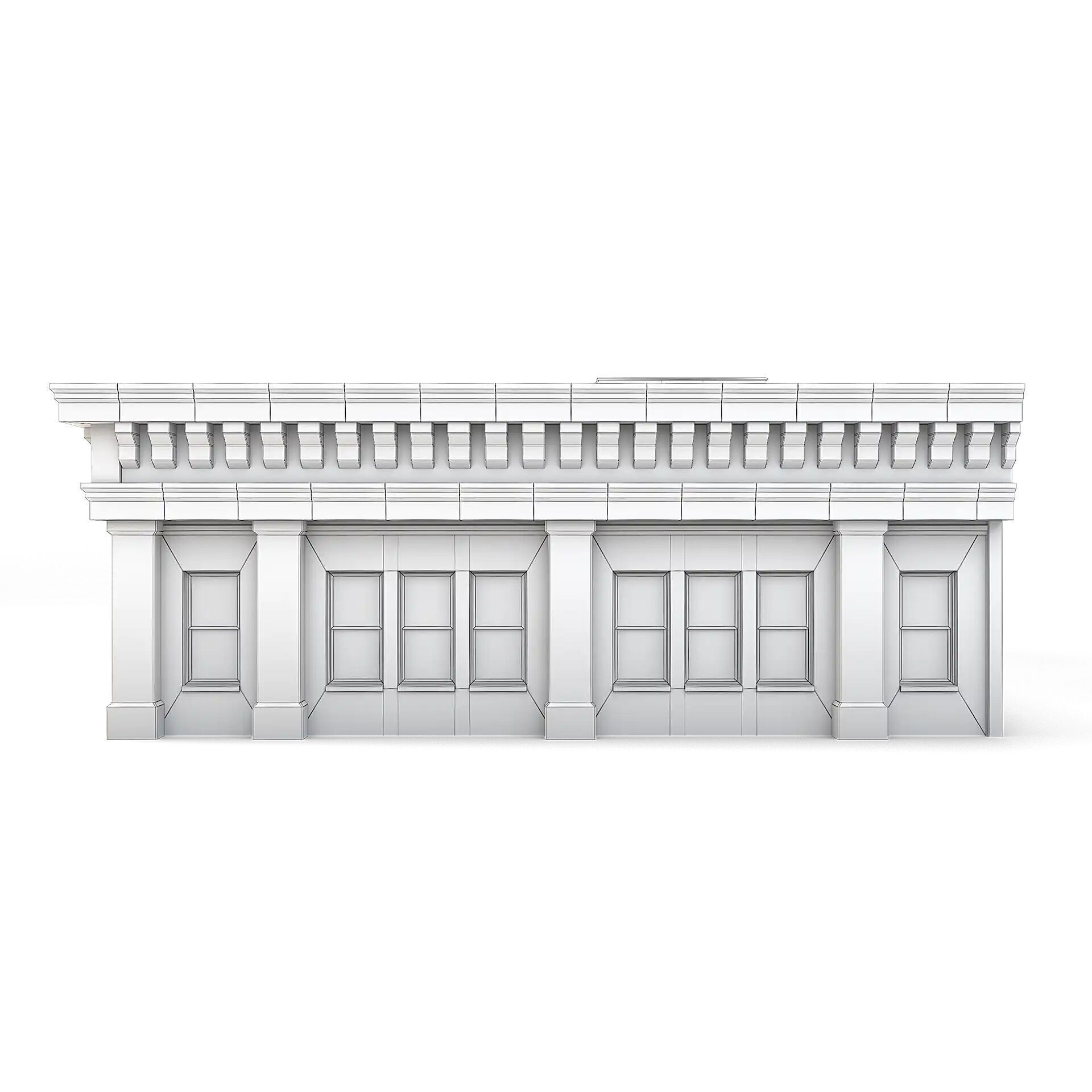 Tenement Building Roof Floor Low-poly 3D model_6