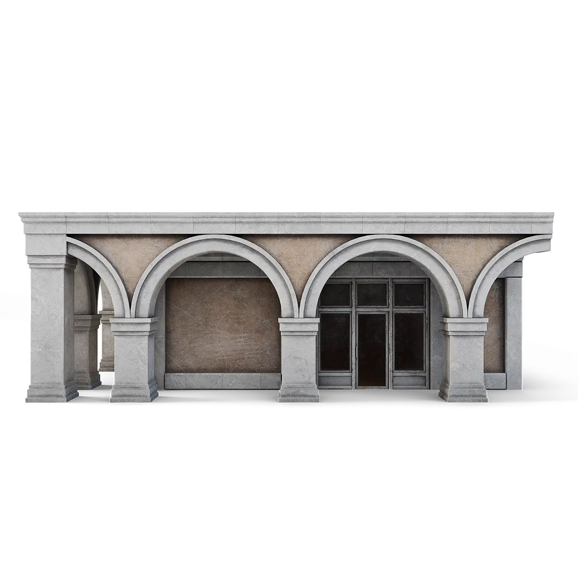 Tenement Building Ground Floor Low-poly 3D model_4