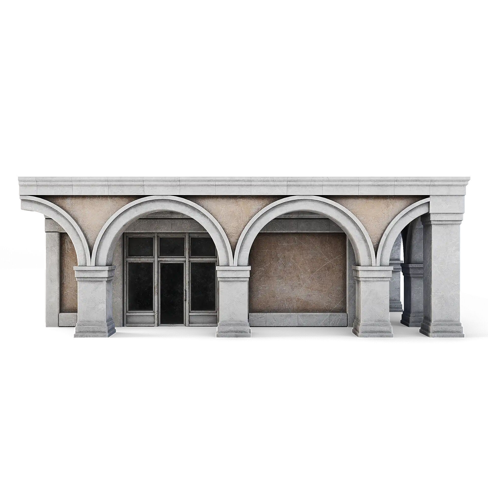 Tenement Building Ground Floor Low-poly 3D model_6