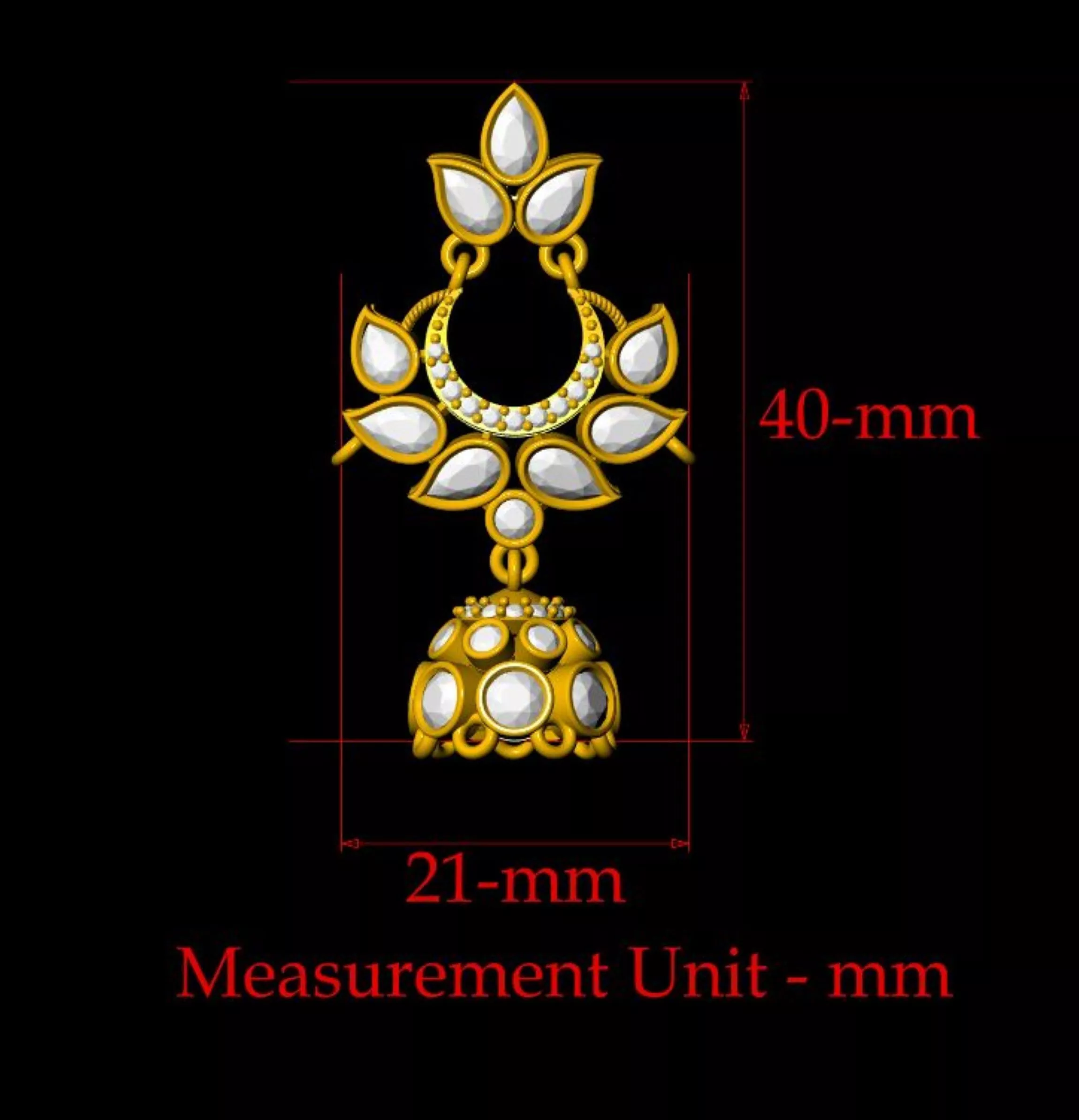 Fancy Diamond Earring - 05 3D print model