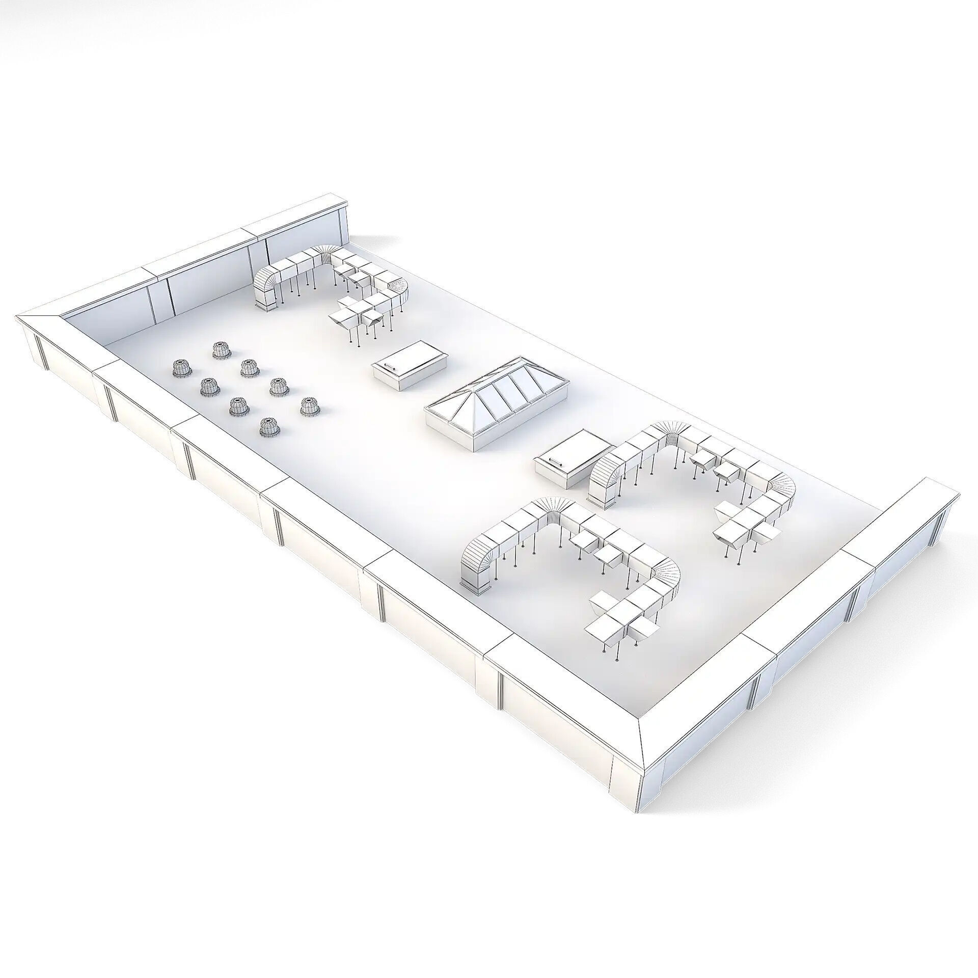 Tenement Building Roof Floor Low-poly 3D model_7