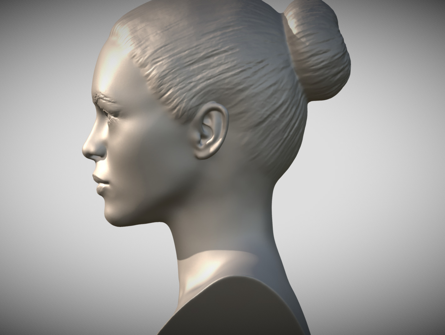 Attractive woman bust 3D printing ready 8 3D print model_4