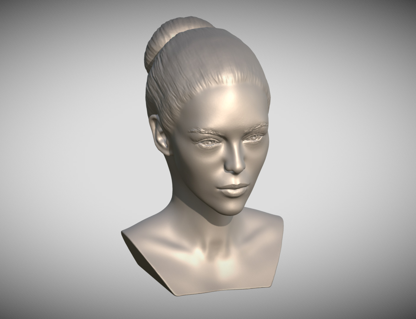 Attractive woman bust 3D printing ready 8 3D print model_15