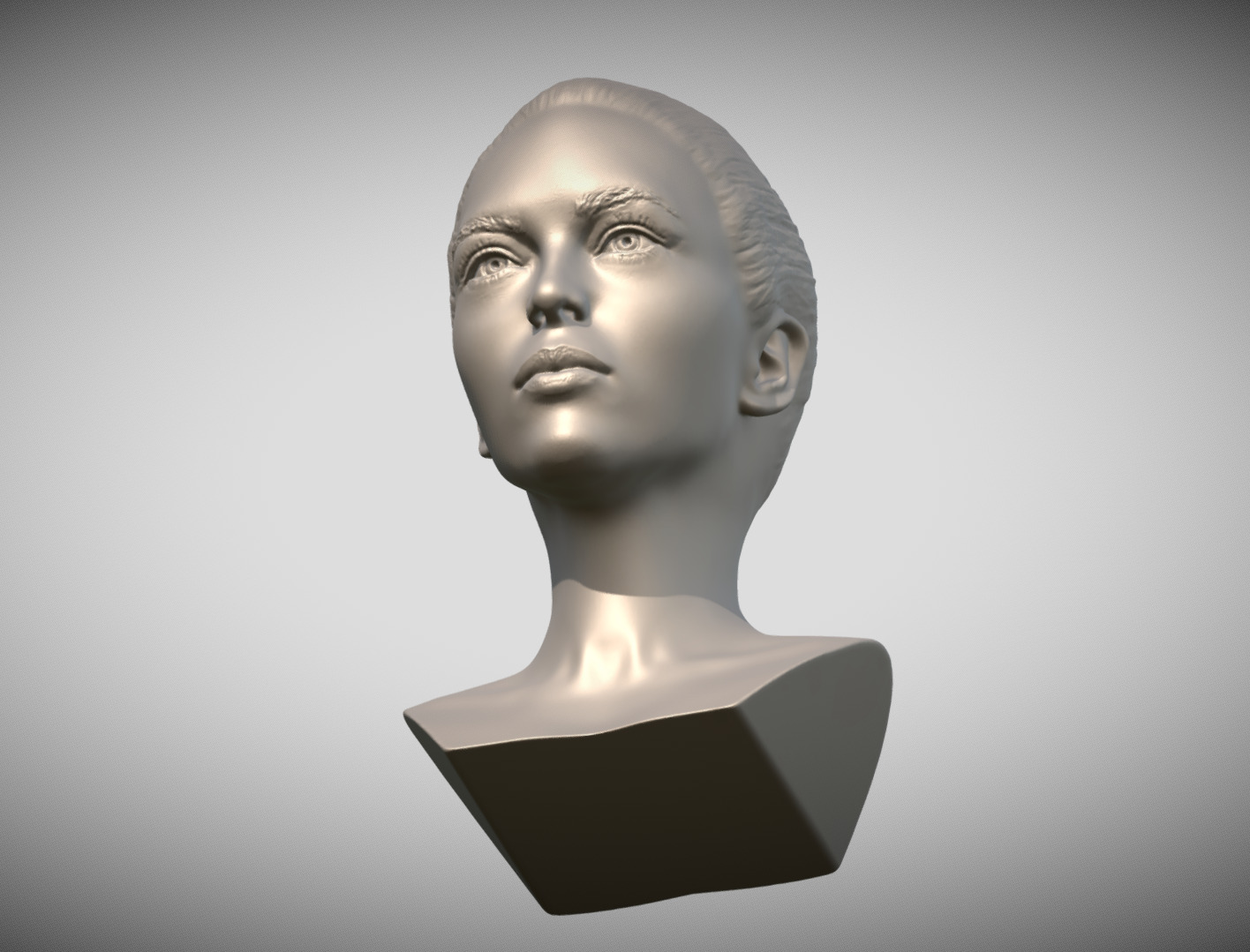 Attractive woman bust 3D printing ready 8 3D print model_13