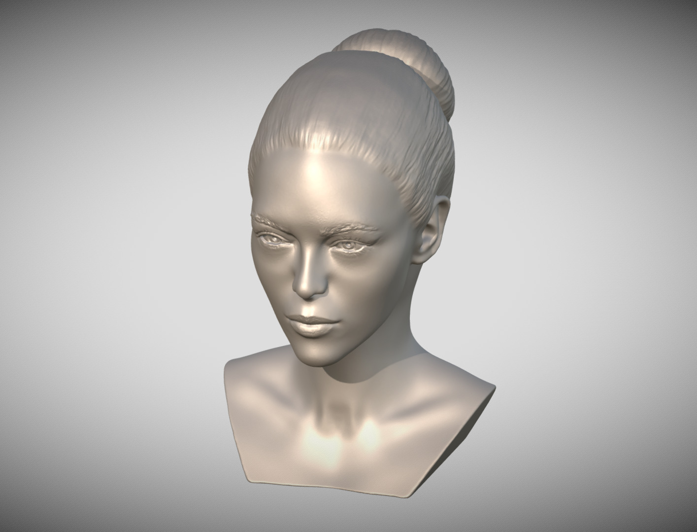 Attractive woman bust 3D printing ready 8 3D print model_16
