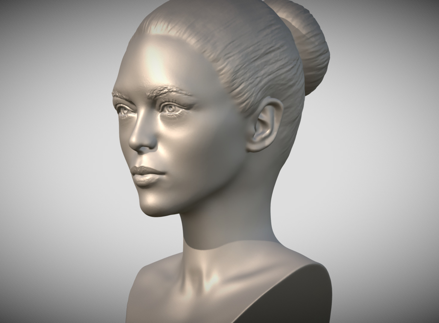 Attractive woman bust 3D printing ready 8 3D print model_2